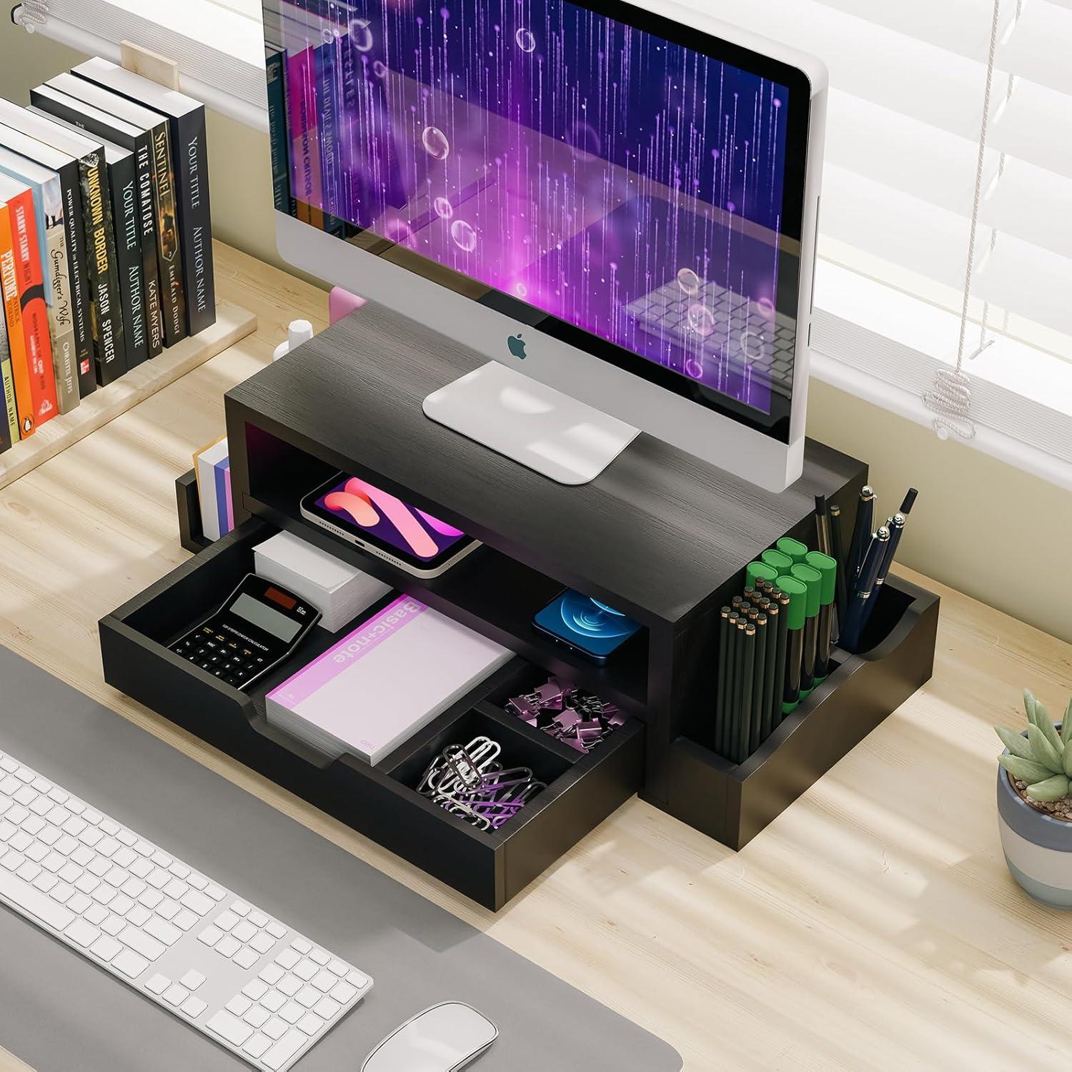 Soporte Elevador de Monitor Simple Trending con Cajón y Organizador