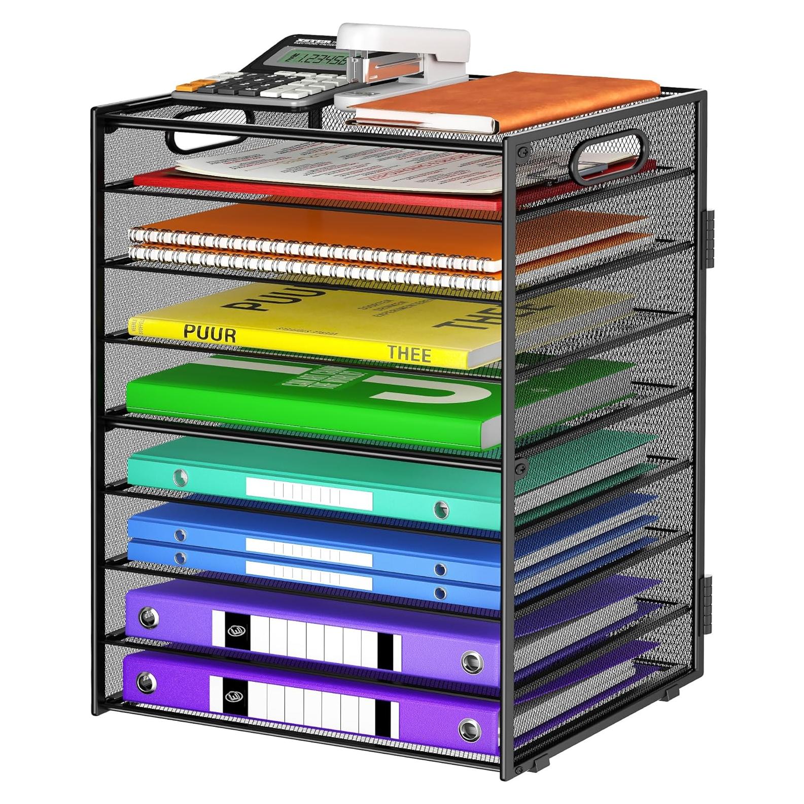 Organizador de Escritorio Cawukege 9 Niveles Negro Ajustable