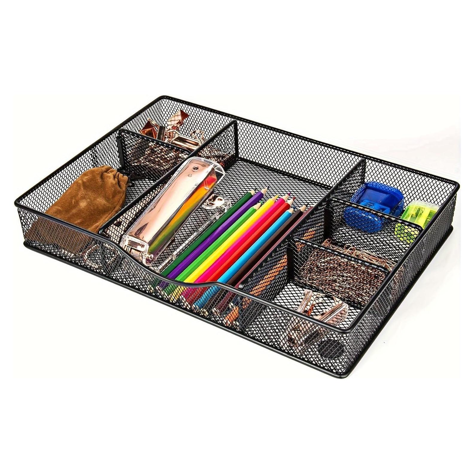 Organizador de Cajón de Escritorio VyGrow Malla Metálica 32.7x22.1x5 cm