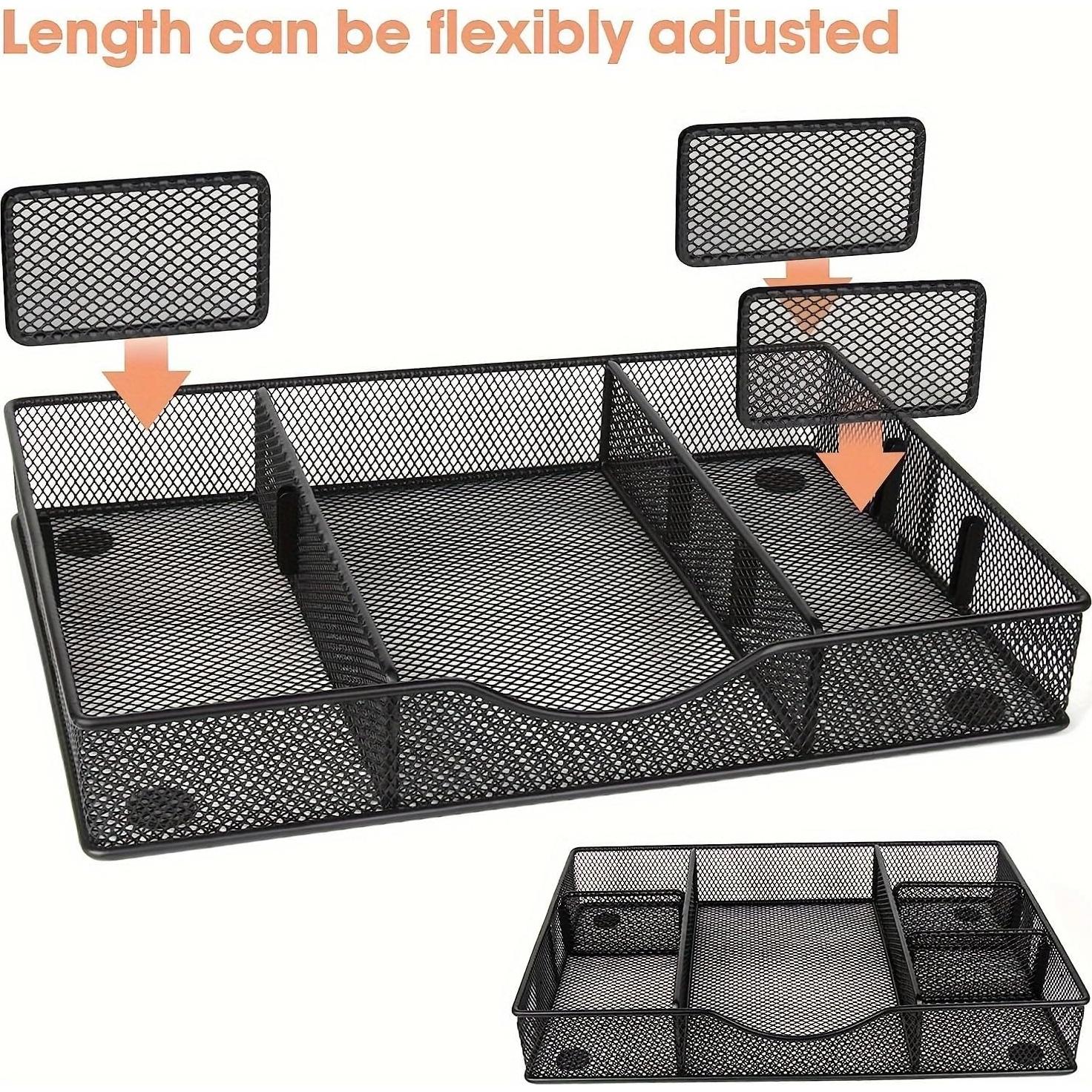 Organizador de Cajón de Escritorio VyGrow Malla Metálica 32.7x22.1x5 cm
