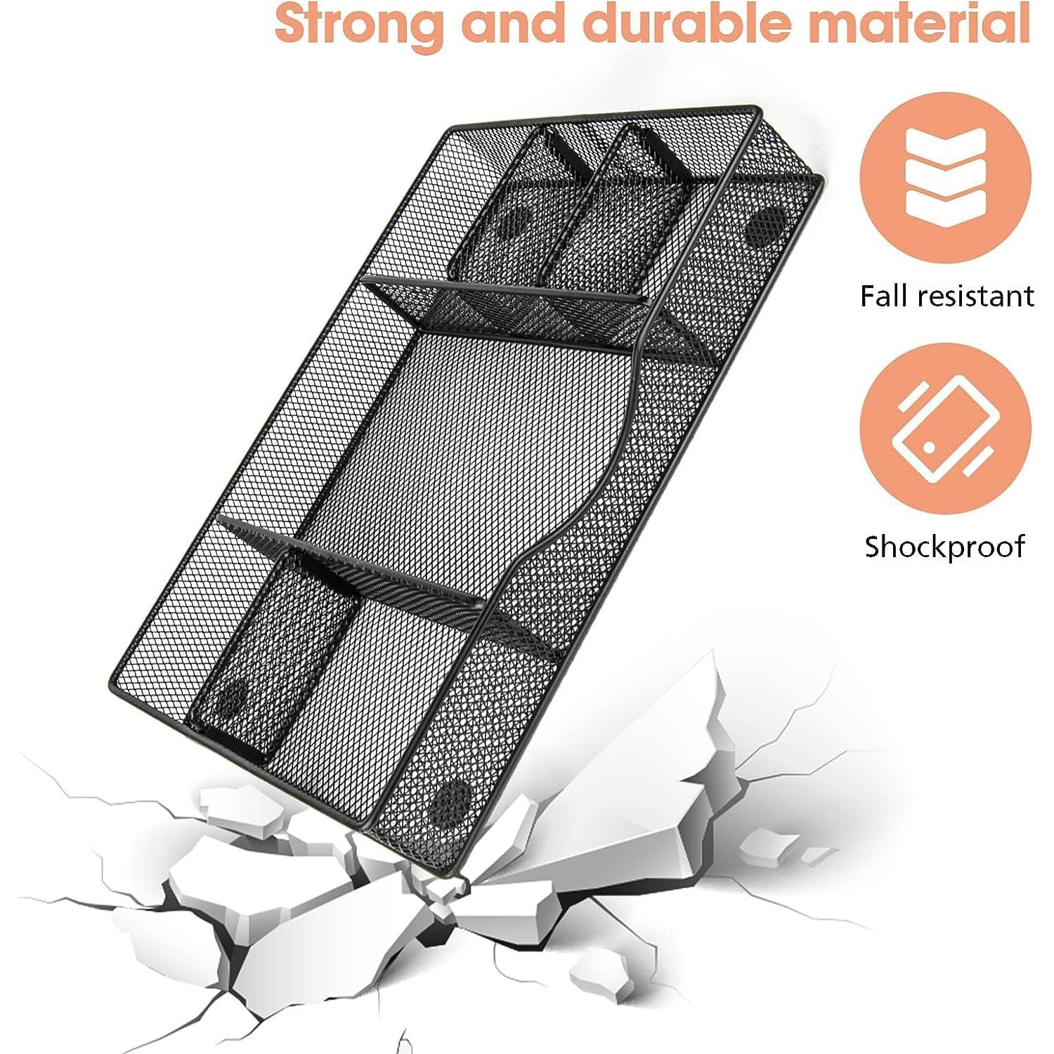 Organizador de Cajón de Escritorio VyGrow Malla Metálica 32.7x22.1x5 cm