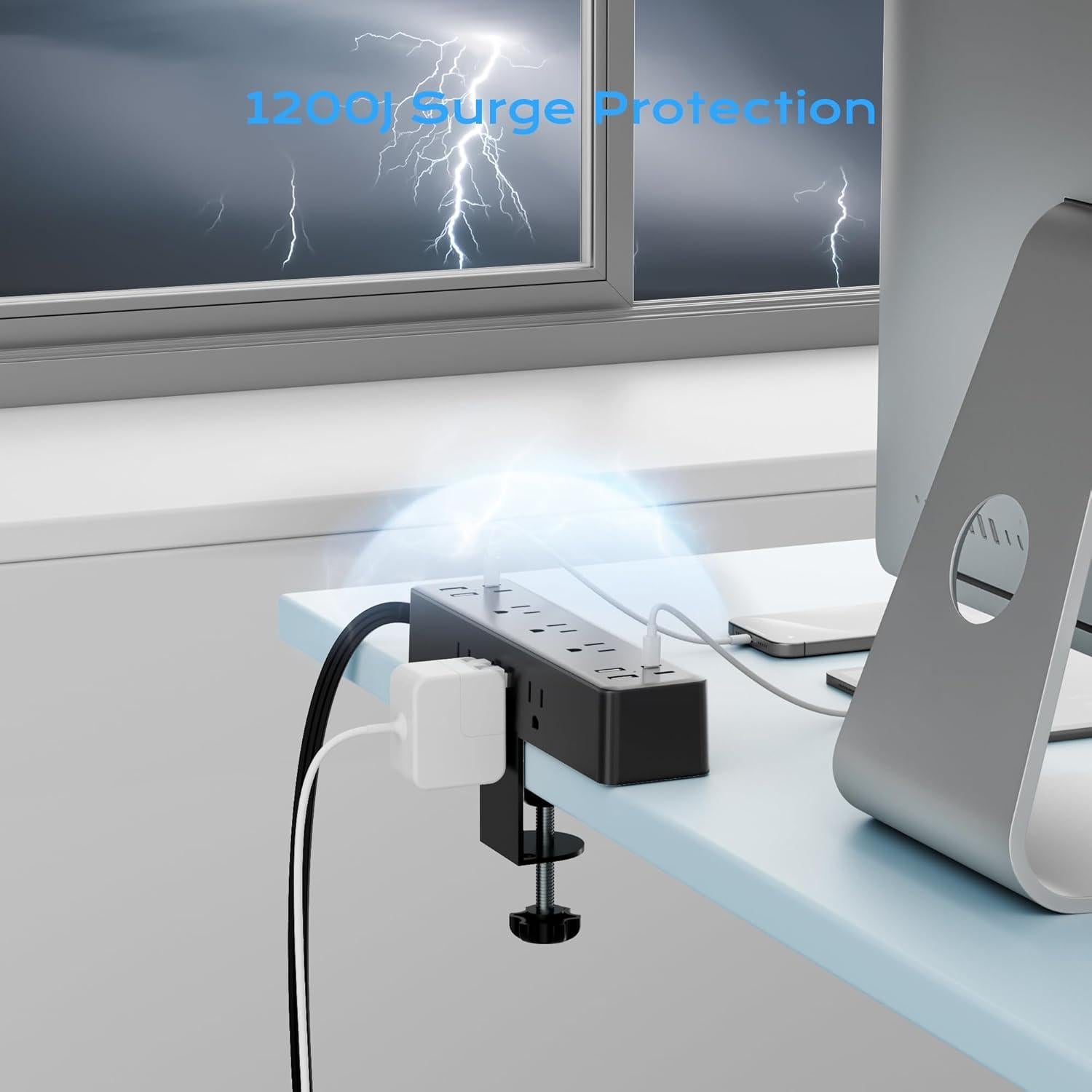 Regleta de enchufes Acozvin 10FT con 9 salidas AC y 8 USB