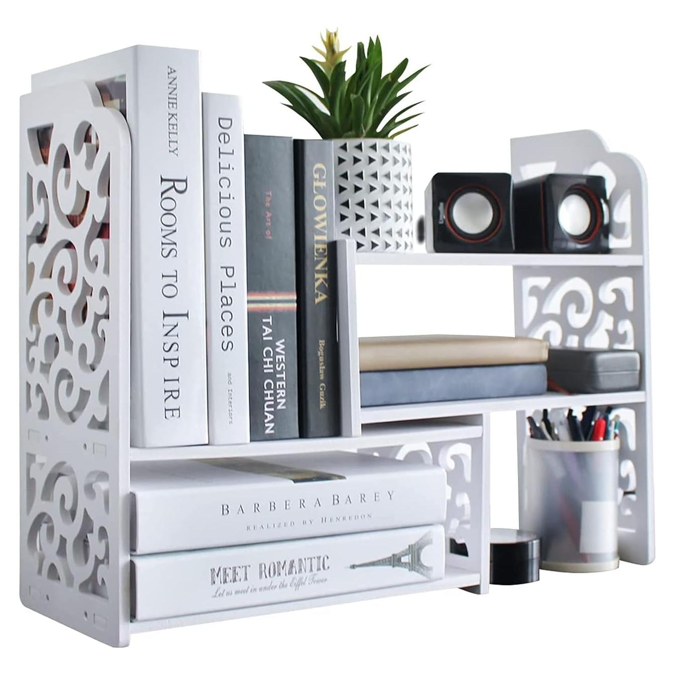 Estantería de Escritorio YGYQZ Blanca 65x17x38 cm Moderna