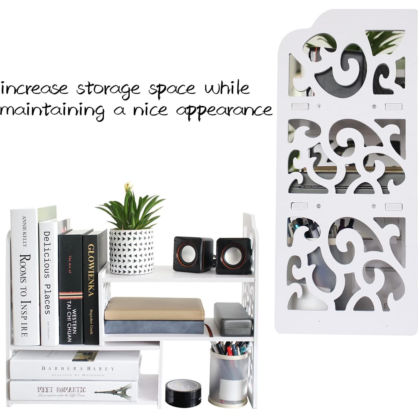 Estantería de Escritorio YGYQZ Blanca 65x17x38 cm Moderna