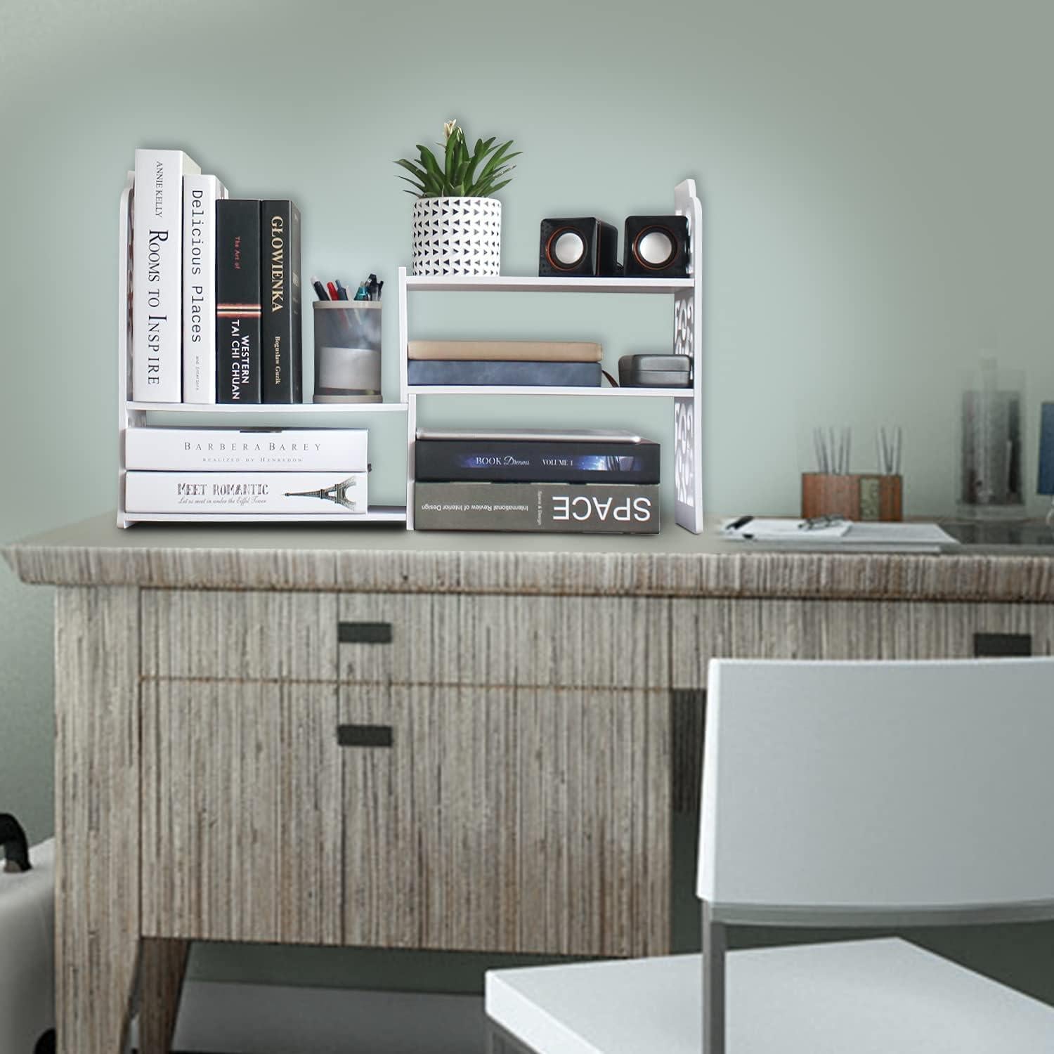 Estantería de Escritorio YGYQZ Blanca 65x17x38 cm Moderna