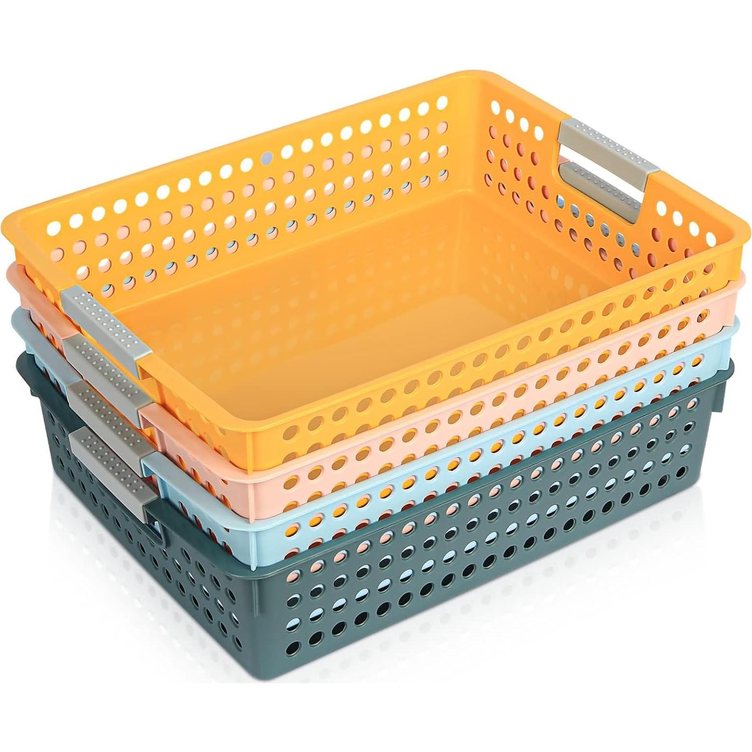 Bandejas de Almacenamiento DLUCKY 4Pcs para Aula y Oficina