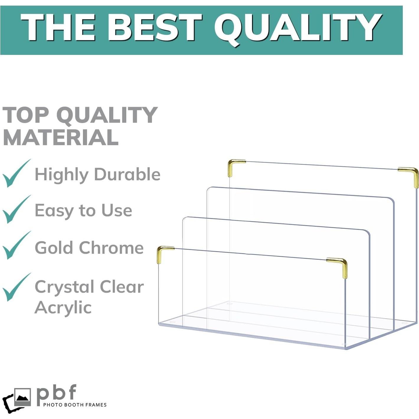 Organizador de Escritorio Acrílico LUXE 3 Secciones Dorado