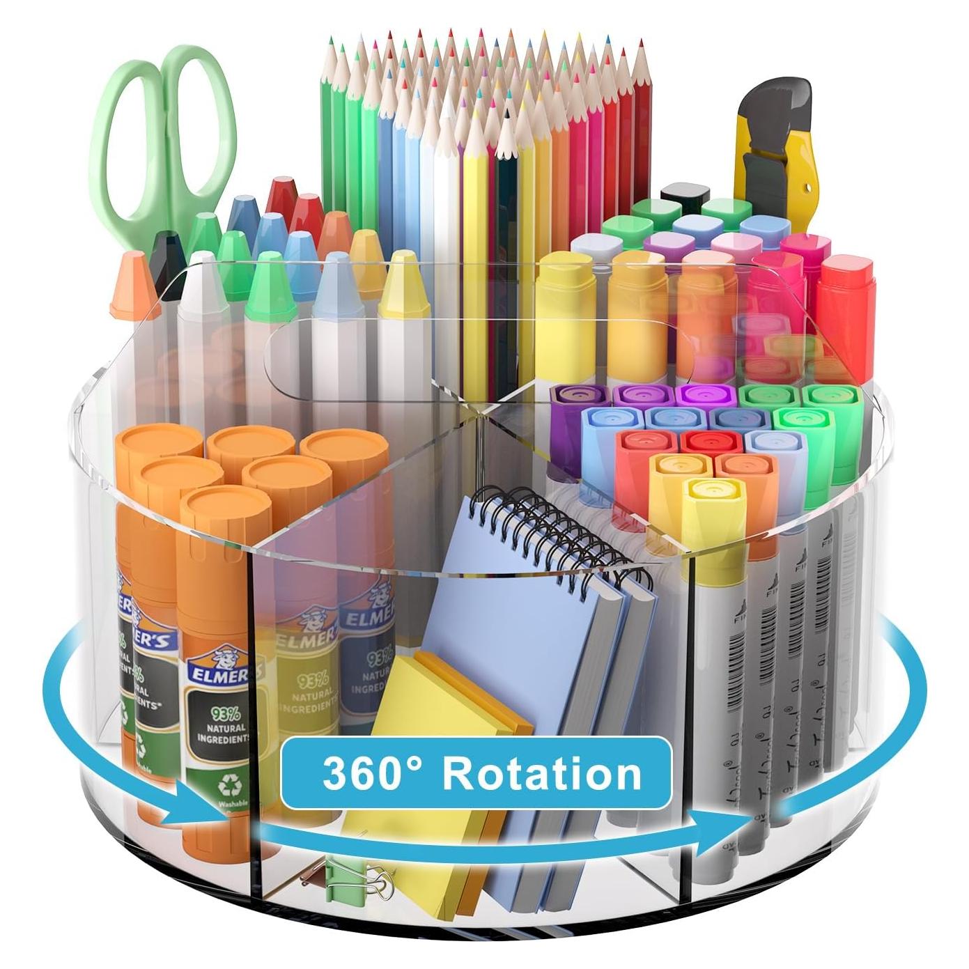 Organizador de Escritorio Acrílico Wawocs 360° Transparente 19cm