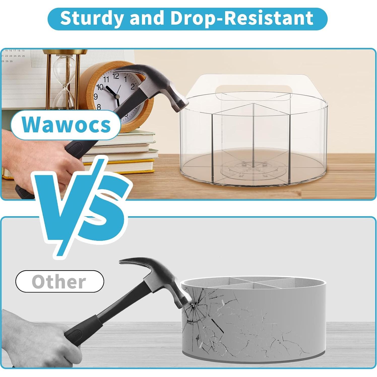 Organizador de Escritorio Acrílico Wawocs 360° Transparente 19cm