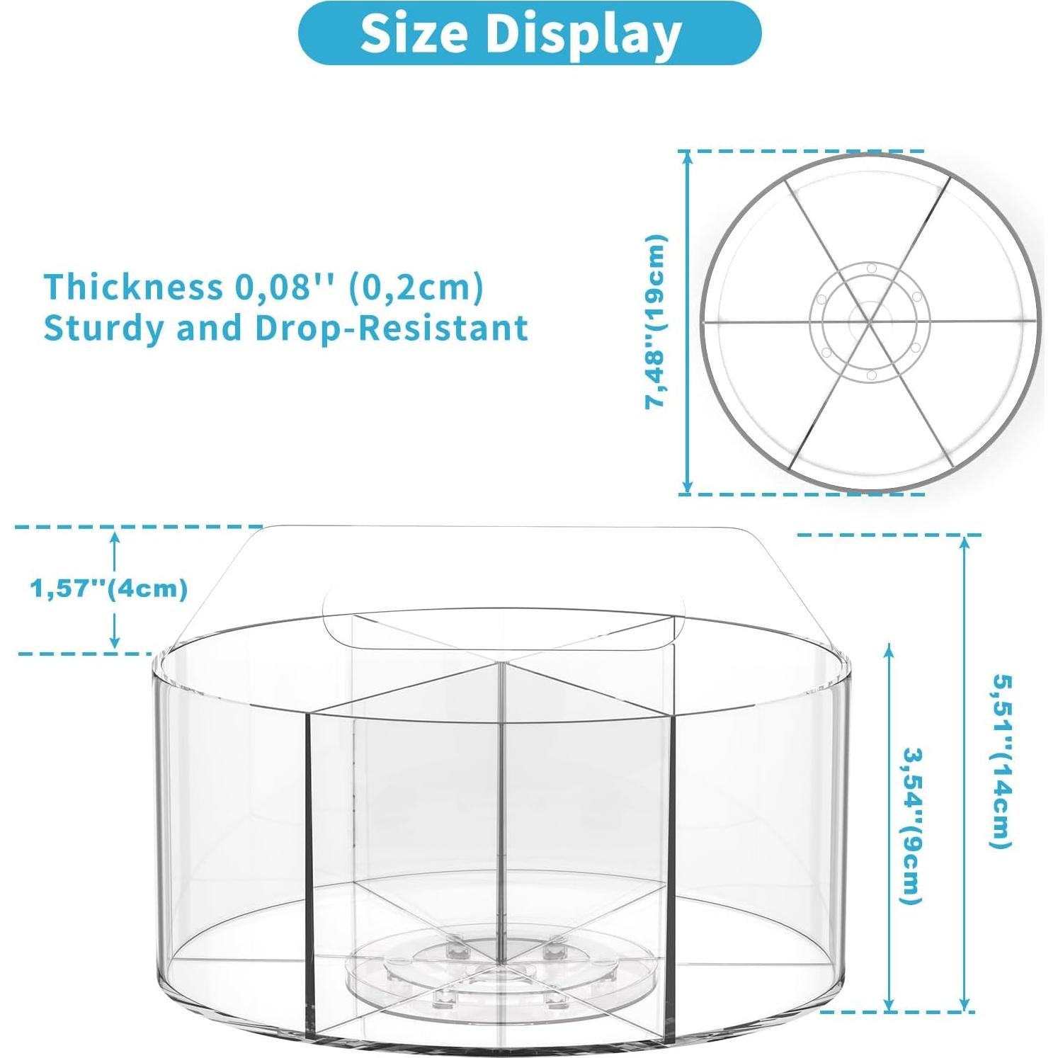 Organizador de Escritorio Acrílico Wawocs 360° Transparente 19cm