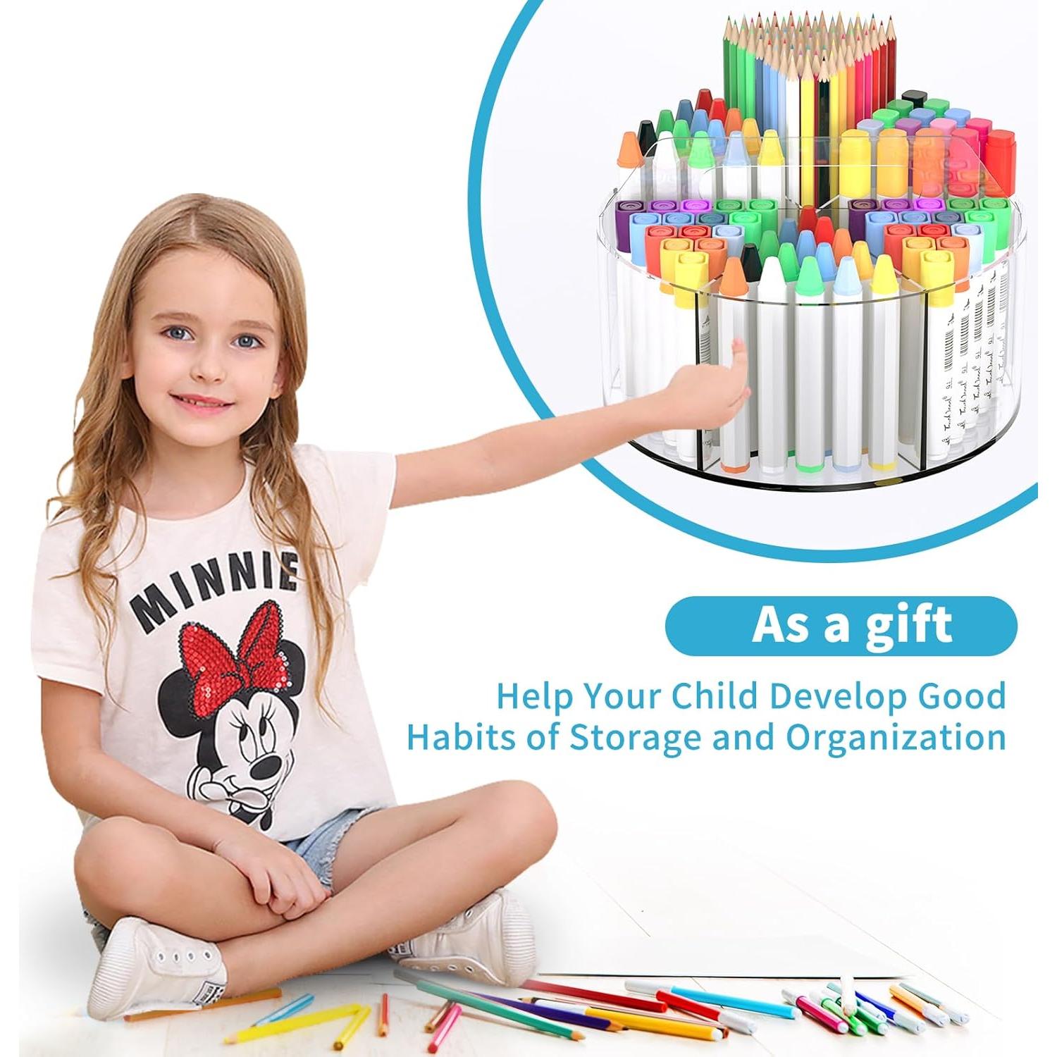 Organizador de Escritorio Acrílico Wawocs 360° Transparente 19cm