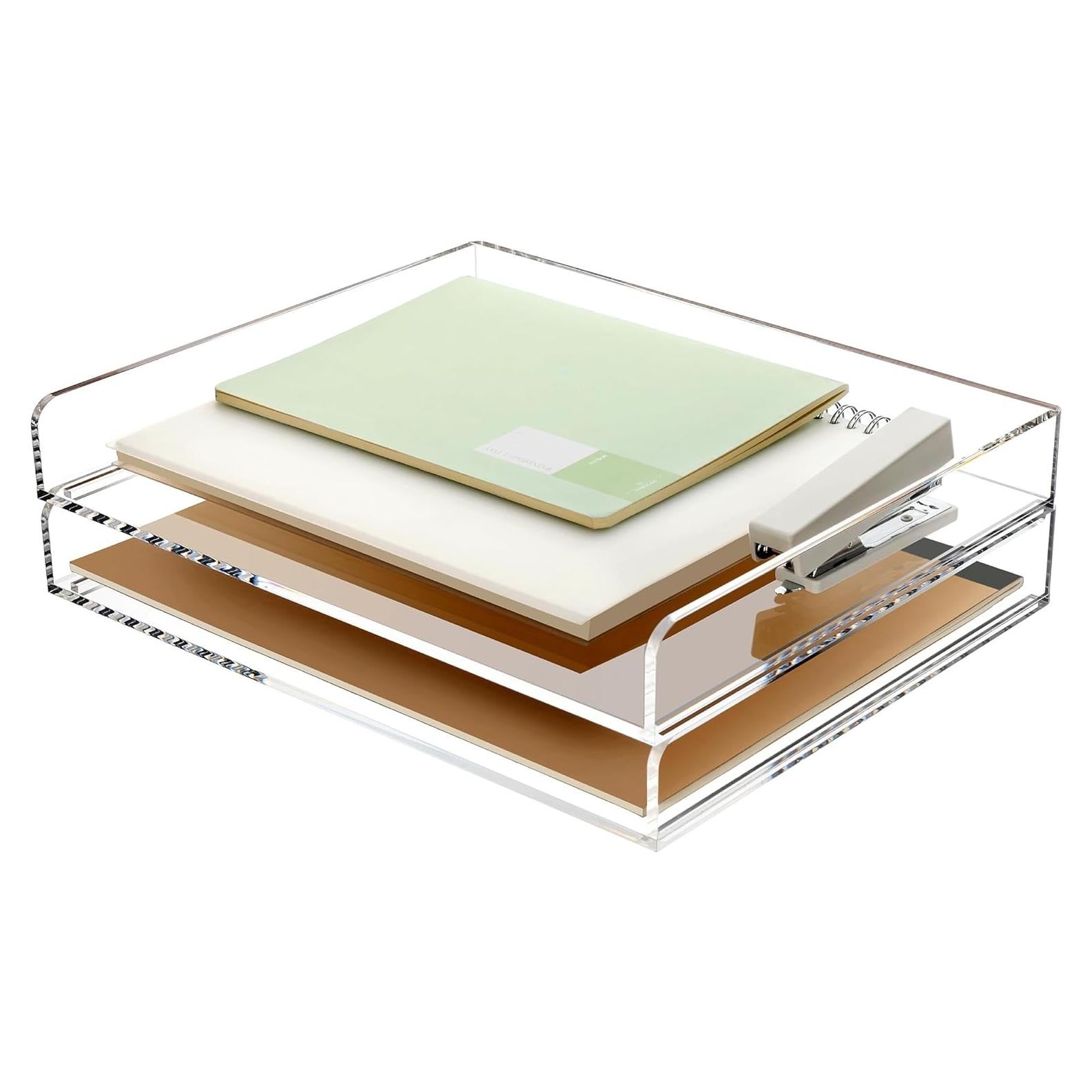 Bandeja apilable de acrílico SANRUI - 2 niveles A4 31.5x22.5cm