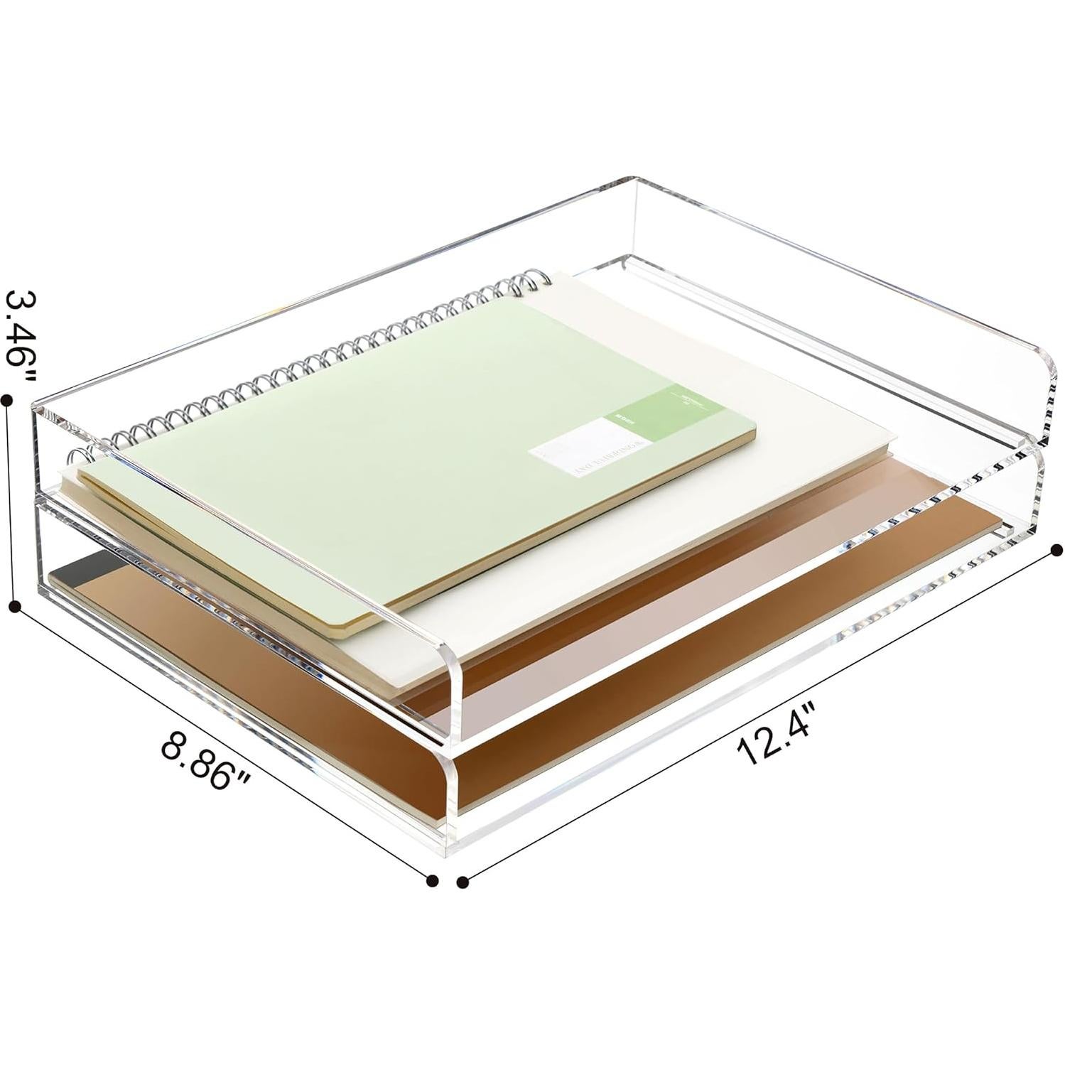 Bandeja apilable de acrílico SANRUI - 2 niveles A4 31.5x22.5cm