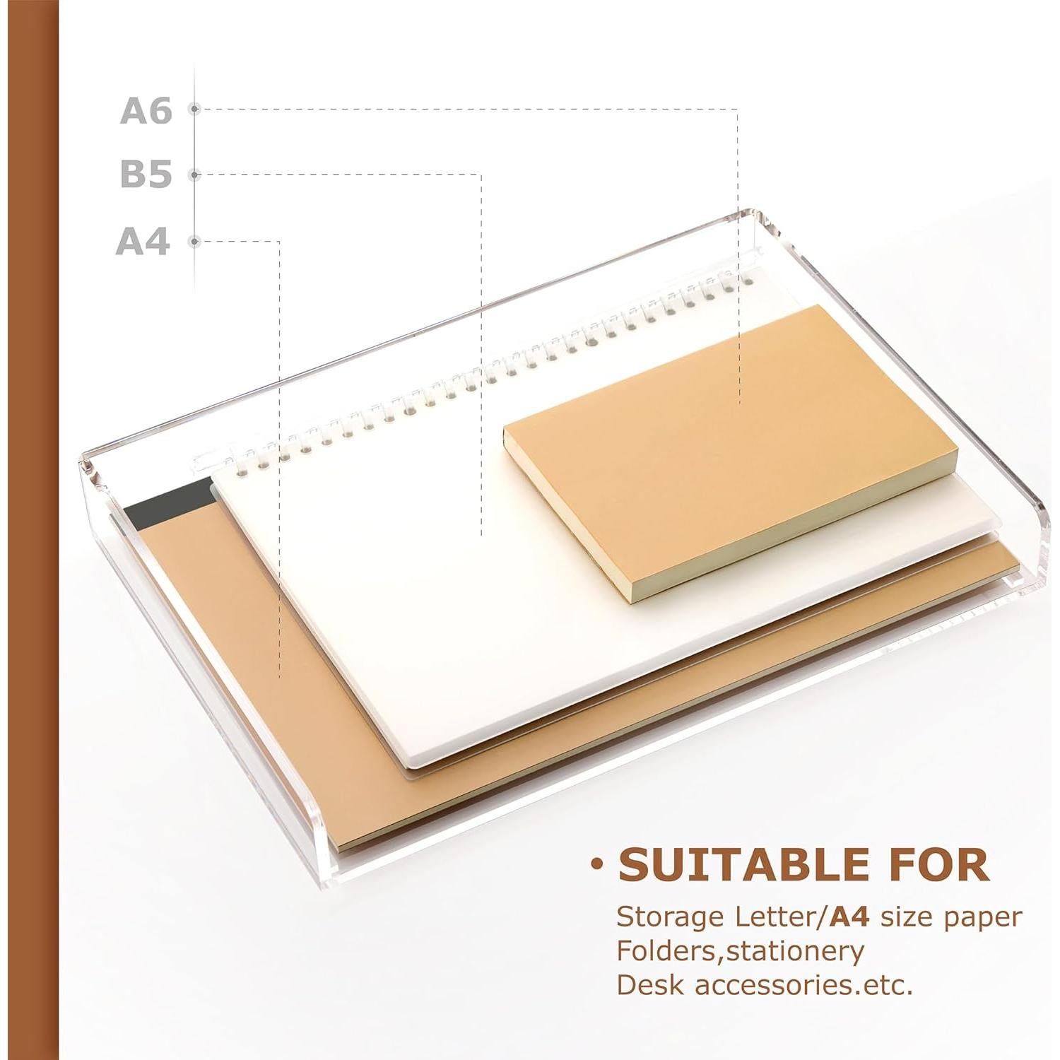Bandeja apilable de acrílico SANRUI - 2 niveles A4 31.5x22.5cm