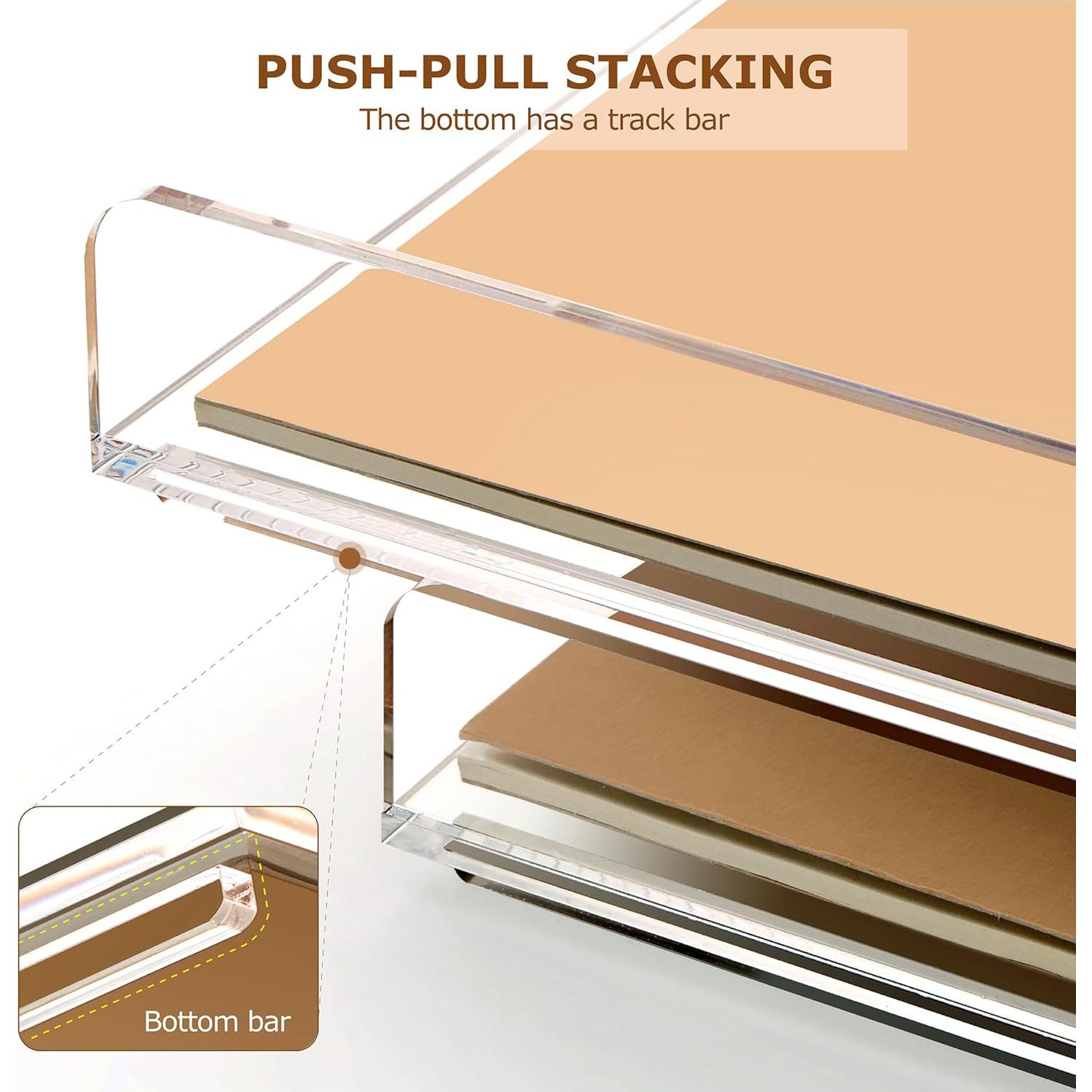 Bandeja apilable de acrílico SANRUI - 2 niveles A4 31.5x22.5cm