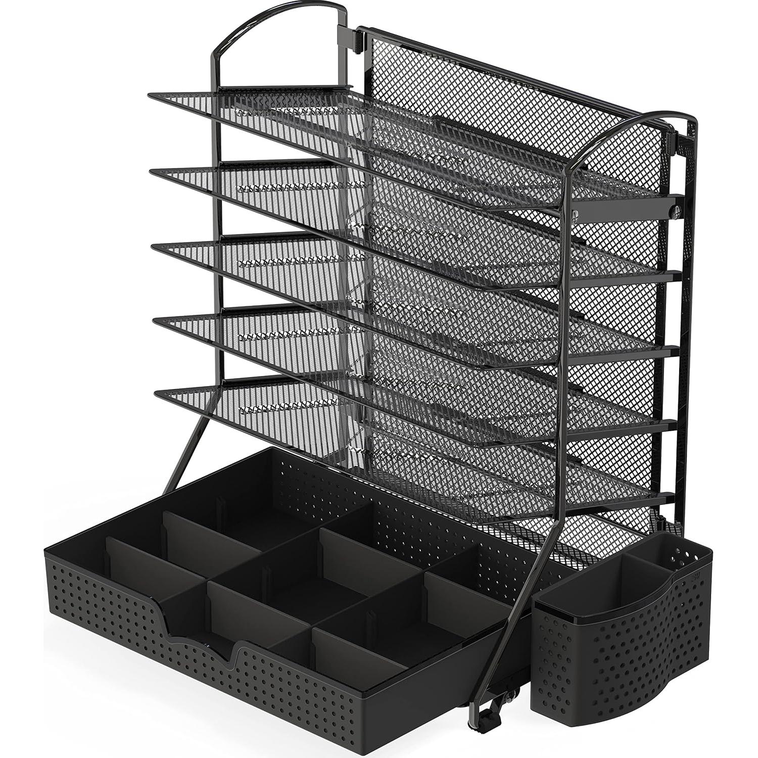 Organizador de Archivos de Escritorio Simple Houseware 6 Niveles Negro