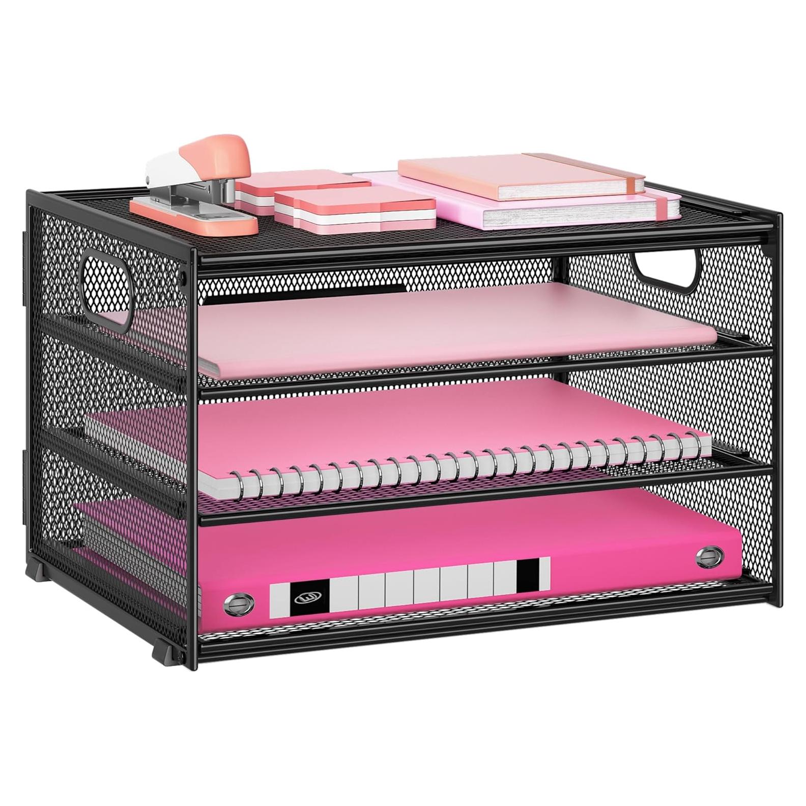 Organizador de Escritorio Lavatino 3 Niveles Metal Negro