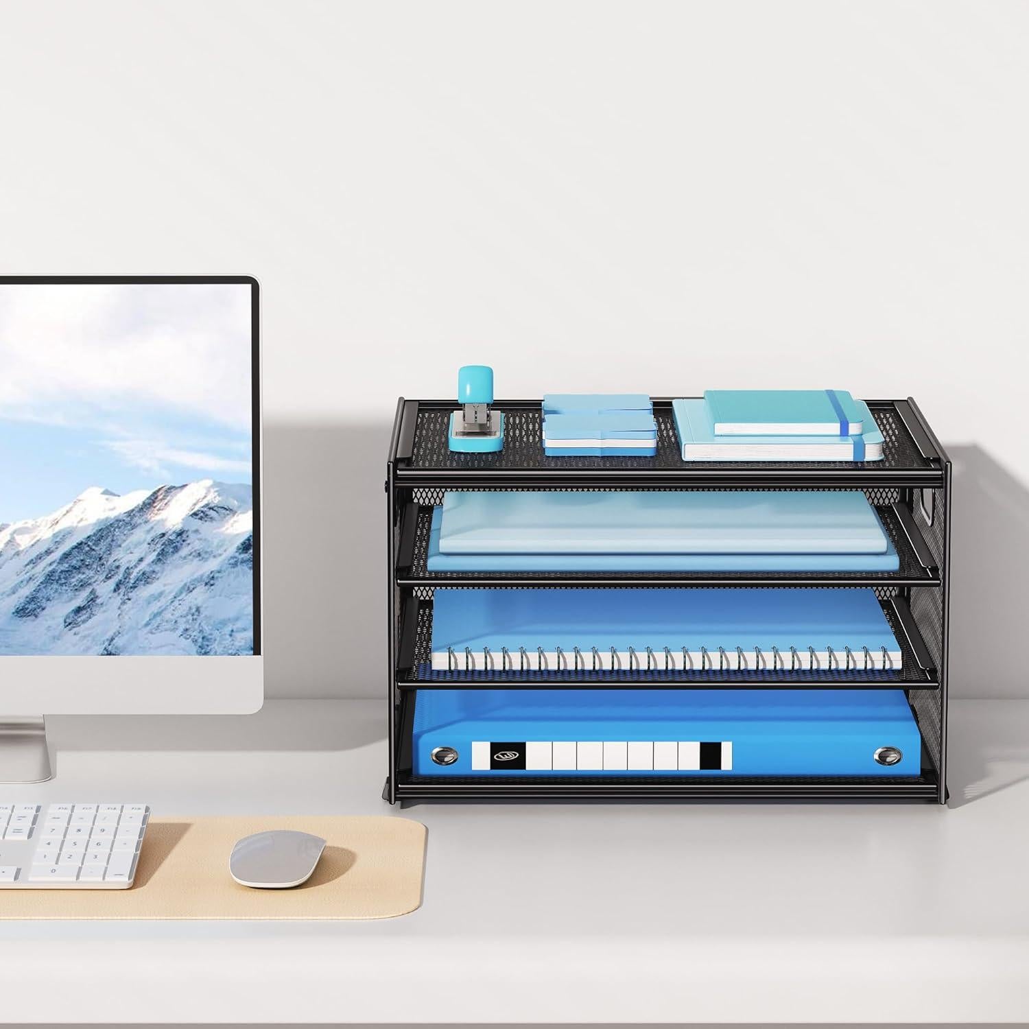 Organizador de Escritorio Lavatino 3 Niveles Metal Negro