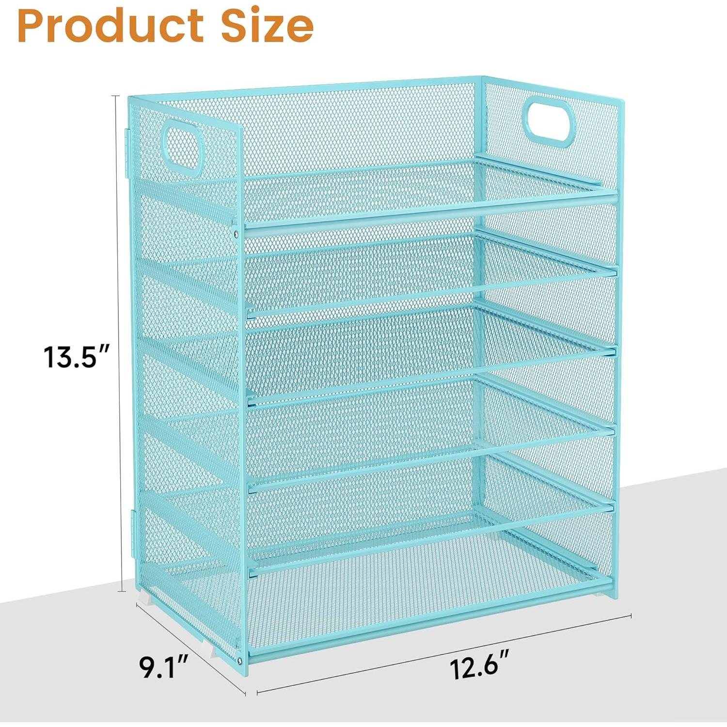 Organizador de Escritorio SUBEKYU 6 Niveles Malla Azul