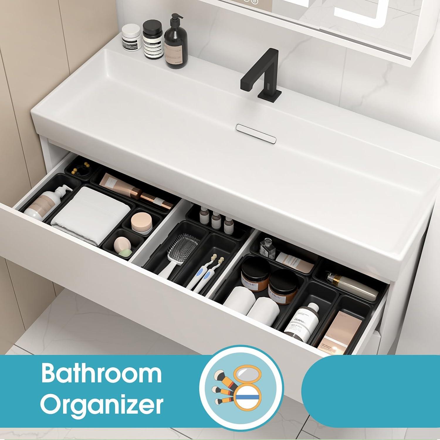 Juego de 10 organizadores de cajones StoreHappily - Plástico negro