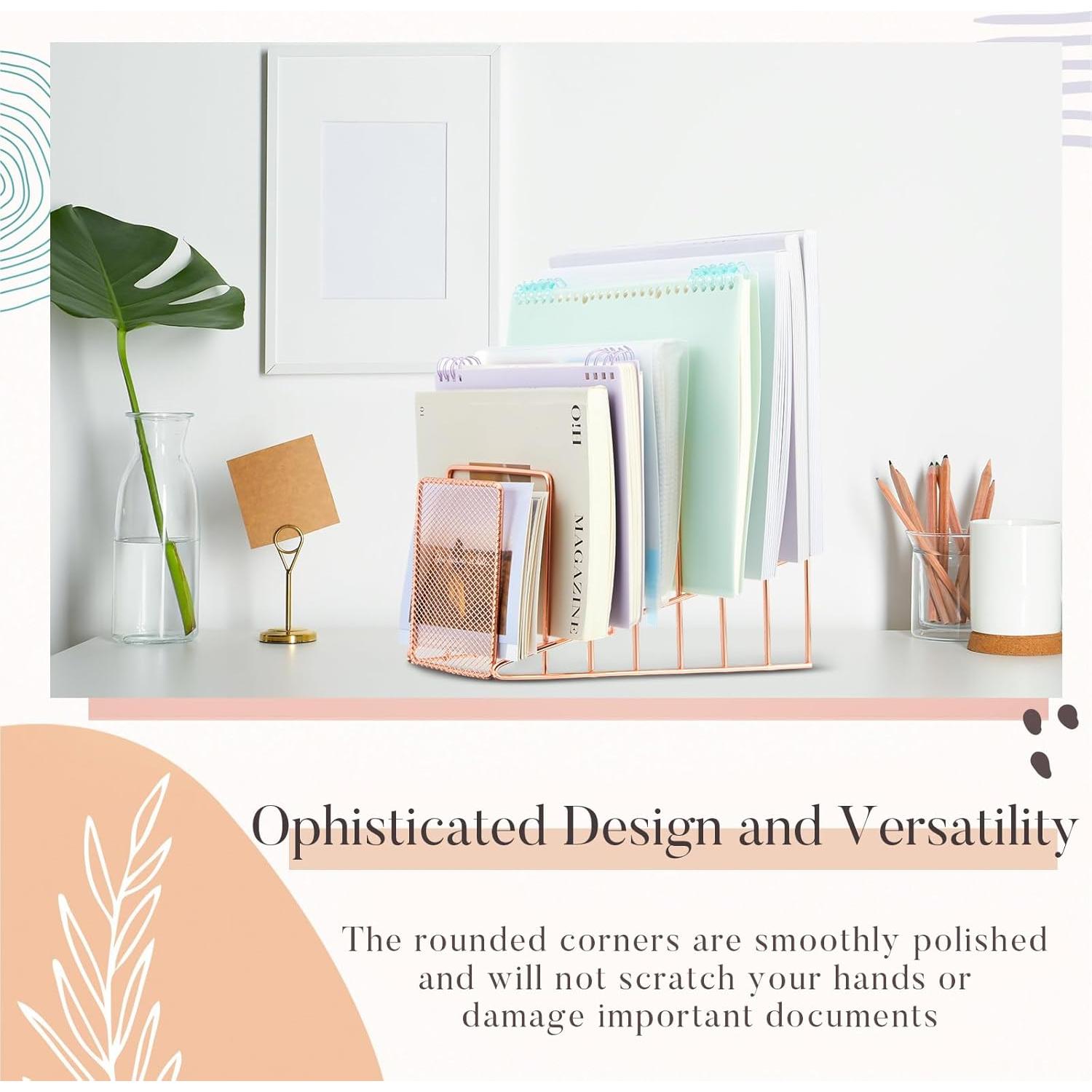 Organizador de Archivos Chivertion 2 Pcs Rosa Dorado 7 Ranuras