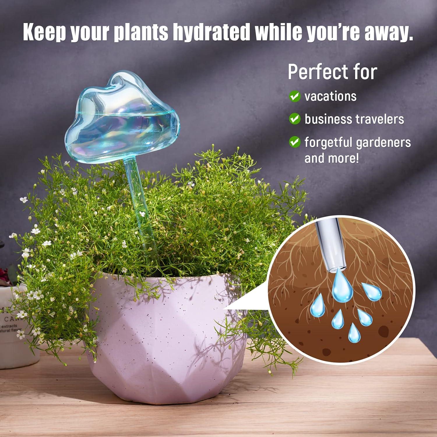 NiHome Bombillas de Riego Automático de Vidrio 2-Pack Nube Azul