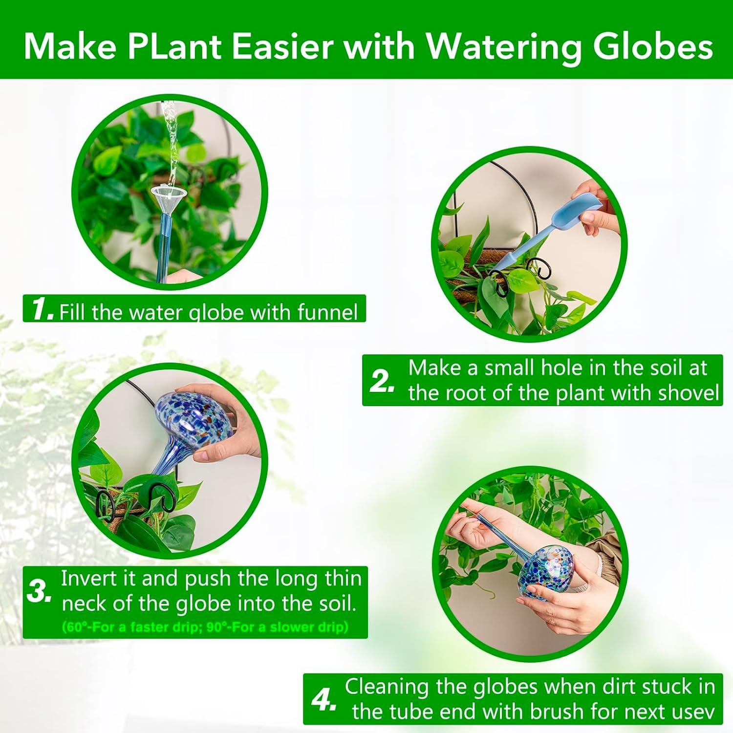 Esferas de Riego Automático Happnear 4Pcs Vidrio 170ml