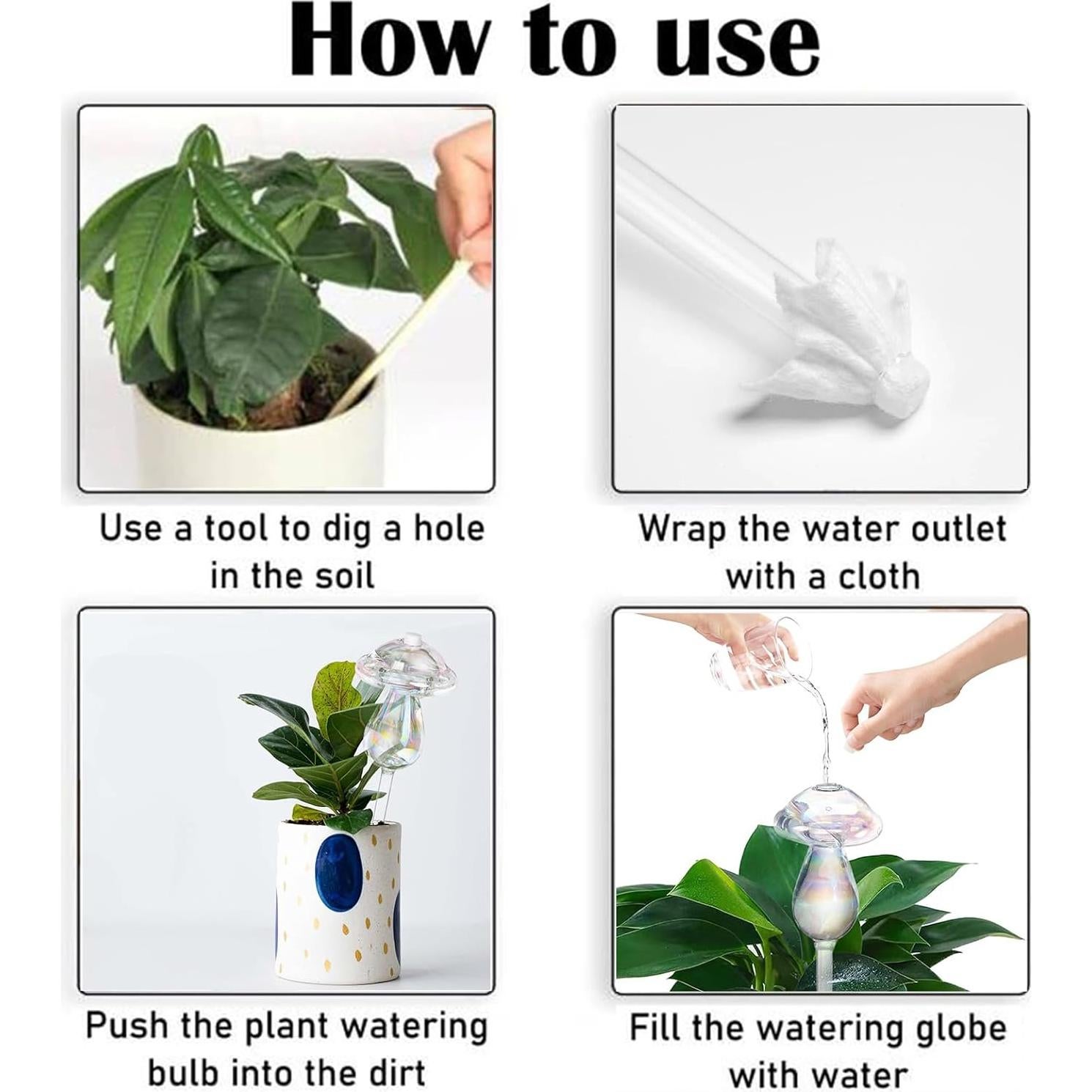 Esferas de Riego Vodhord para Plantas - Paquete de 4, Vidrio