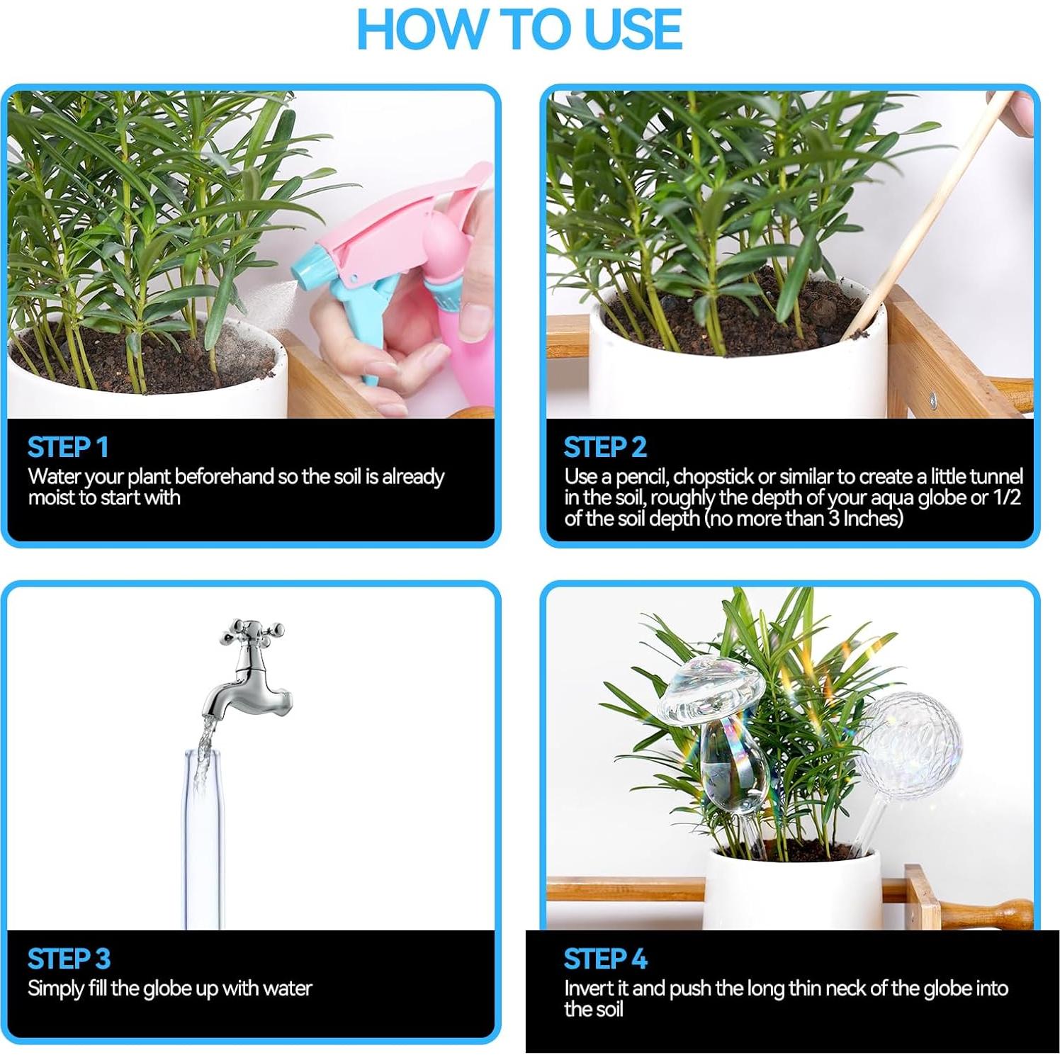 Esferas de Riego Automático FLORA GUARD 2 Pcs Vidrio 170ml