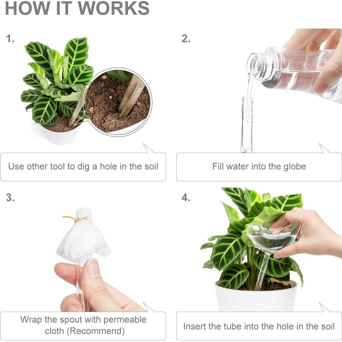 Esferas de Riego Automático Mkono - 2 Bombillas de Vidrio 25.4 cm