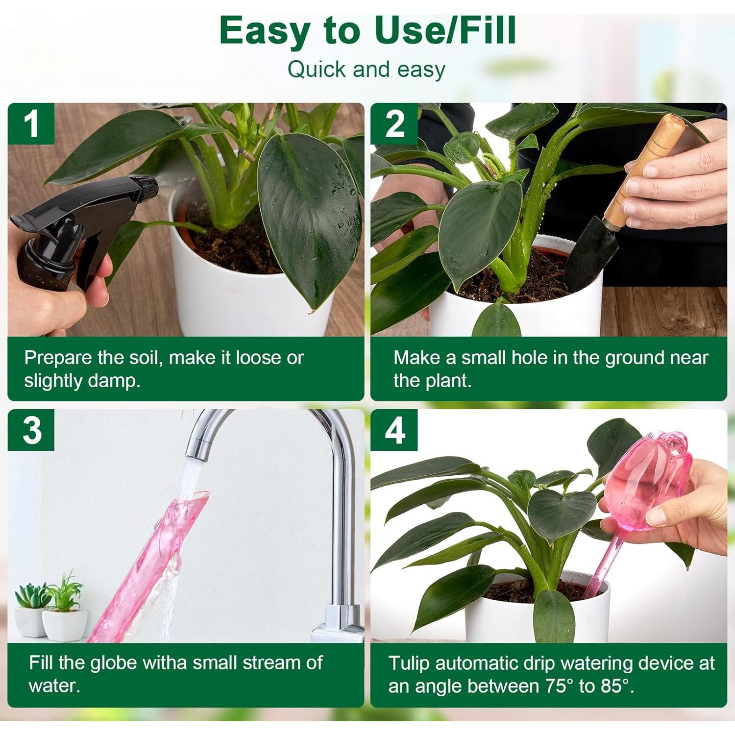Esferas de Riego Automático Adoric para Plantas - 4 Tulipanes