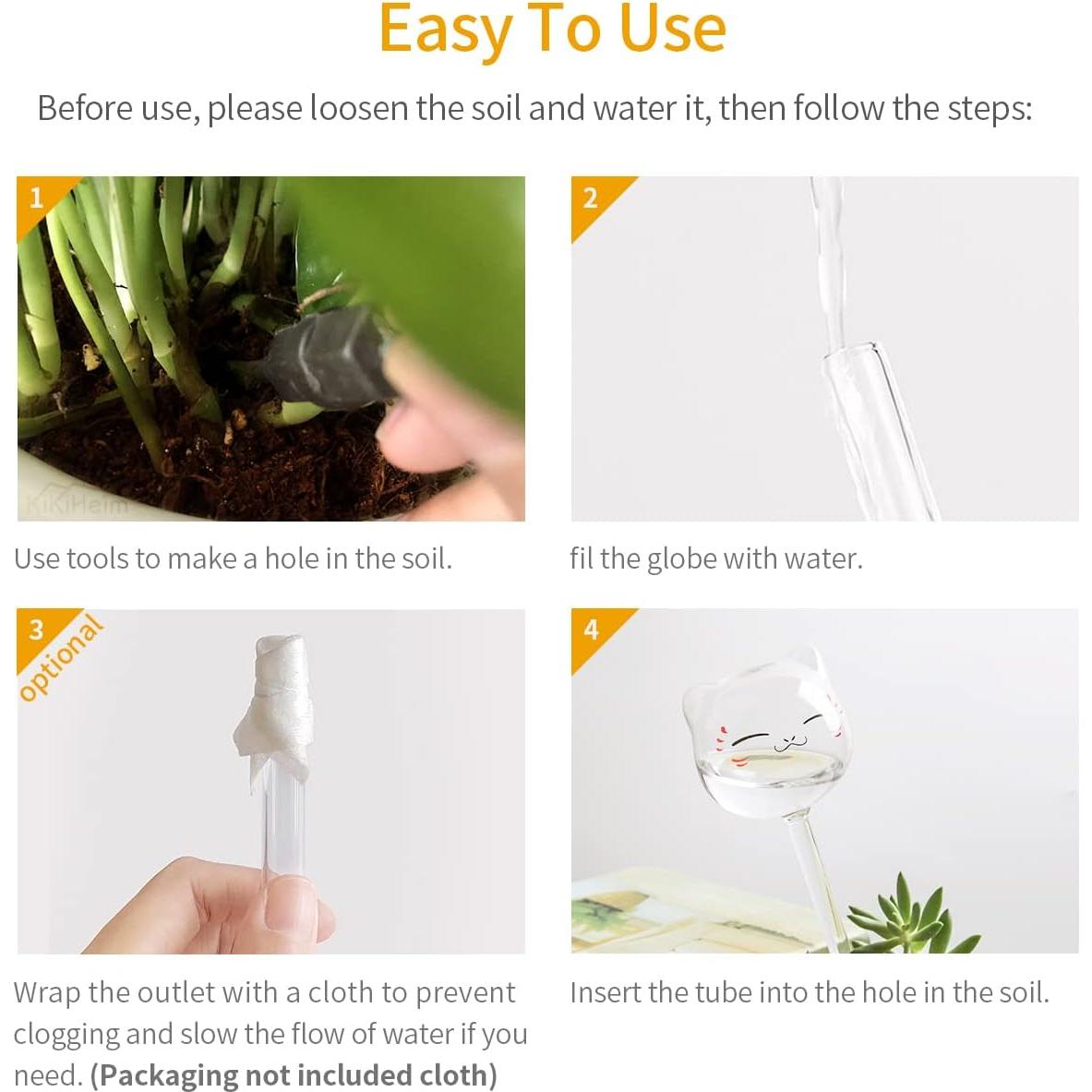 Esferas de Autorriego de Vidrio KiKiHeim para Plantas 190ml