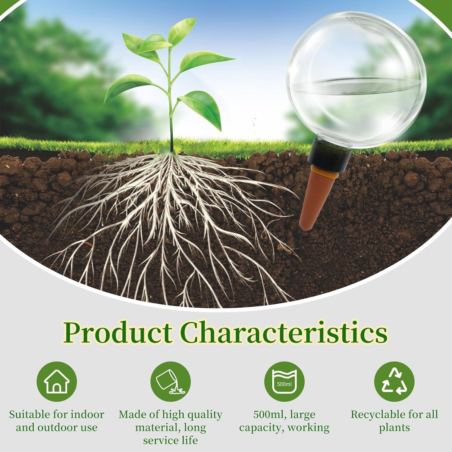 3 Esferas de Riego Automático Gewosi 500 ml para Plantas