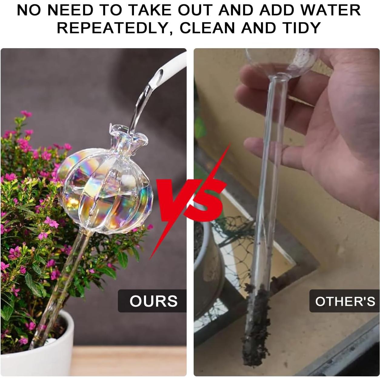 Esferas de Riego para Plantas HONGLINSONG 4 PCS Vidrio 140 ML