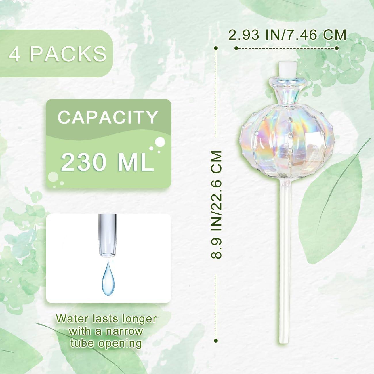 Esferas de Riego para Plantas HONGLINSONG 4 PCS Vidrio 140 ML