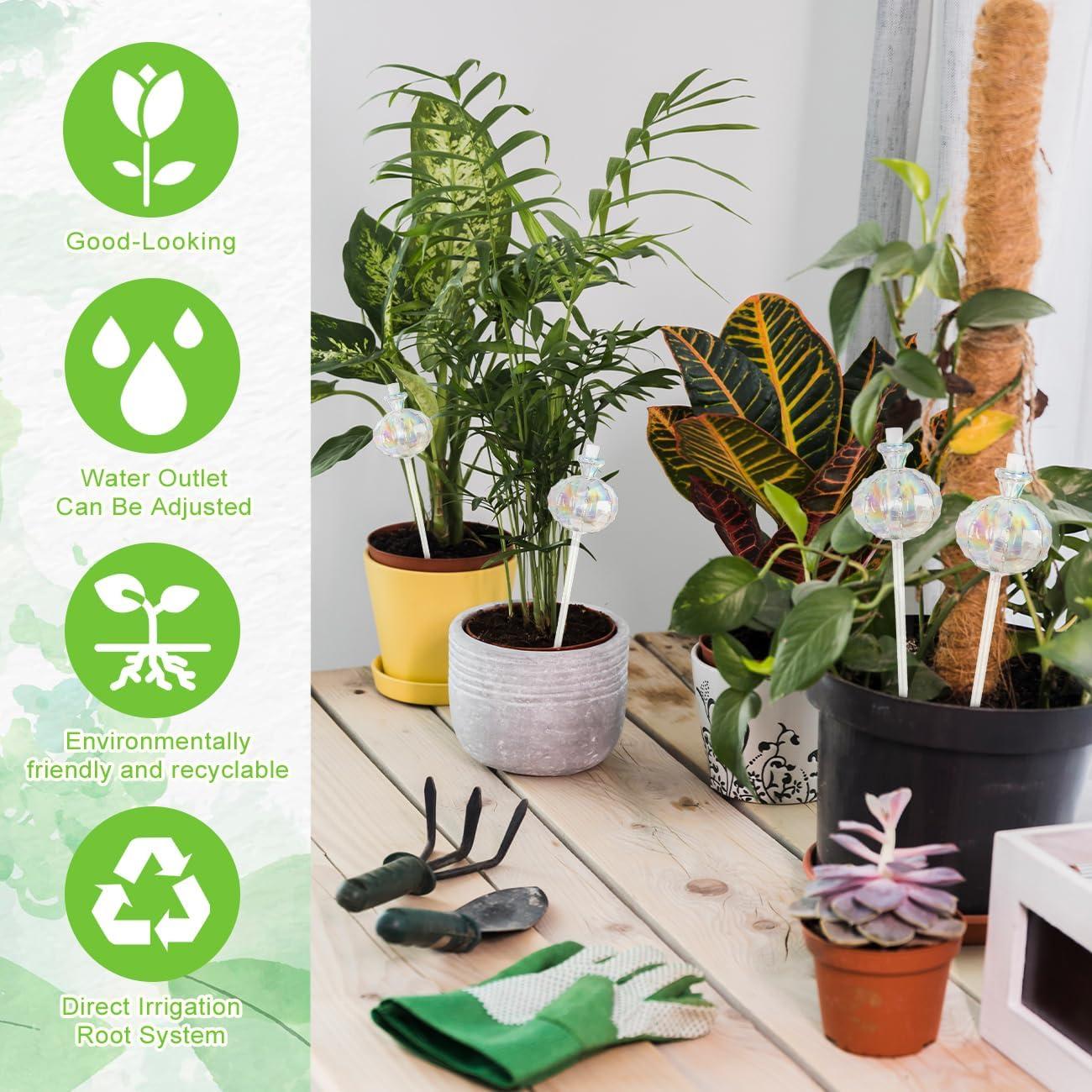 Esferas de Riego para Plantas HONGLINSONG 4 PCS Vidrio 140 ML