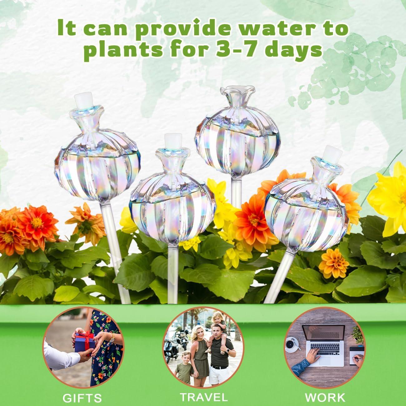 Esferas de Riego para Plantas HONGLINSONG 4 PCS Vidrio 140 ML