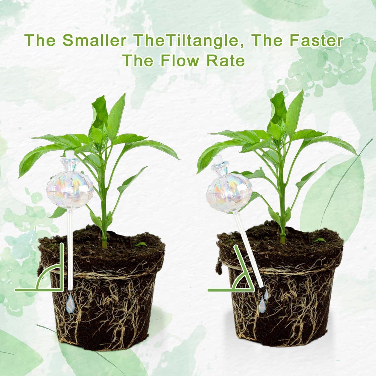 Esferas de Riego para Plantas HONGLINSONG 4 PCS Vidrio 140 ML