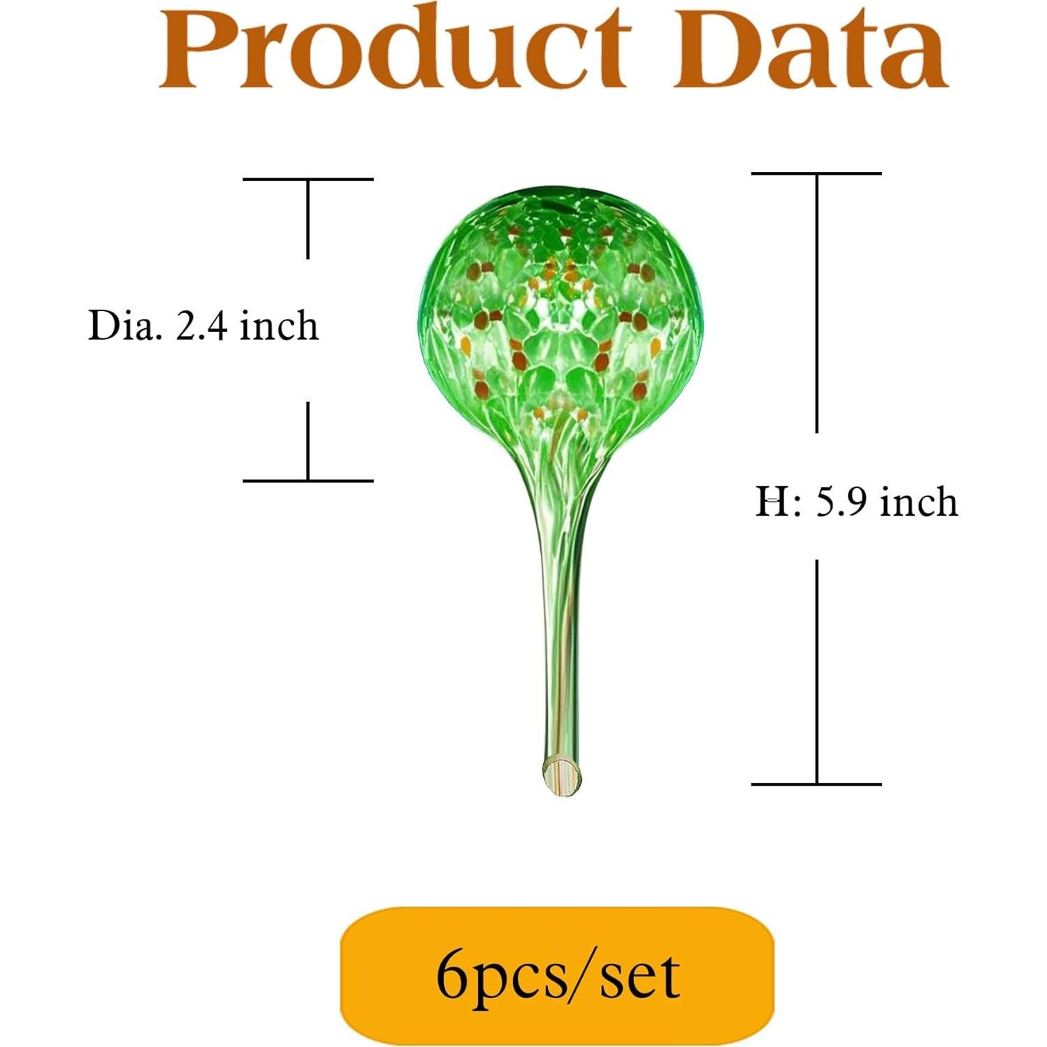 Esferas de Riego Automático Logresy - Paquete de 6 Vidrio Colorido