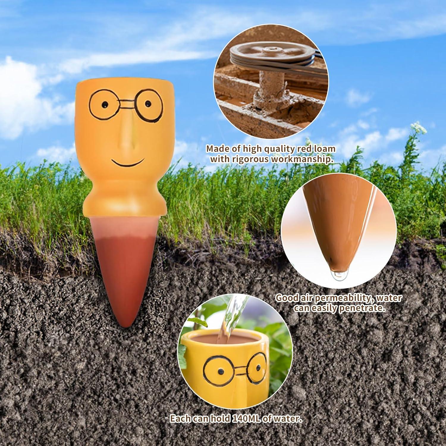 4 Dispositivos de Riego Automático de Terracota TCULIHWY 10 cm