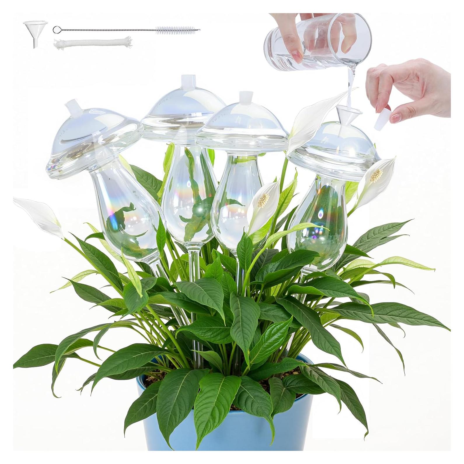 4 PCS Esferas de Riego Automático Histely 350ML Vidrio Iridiscente