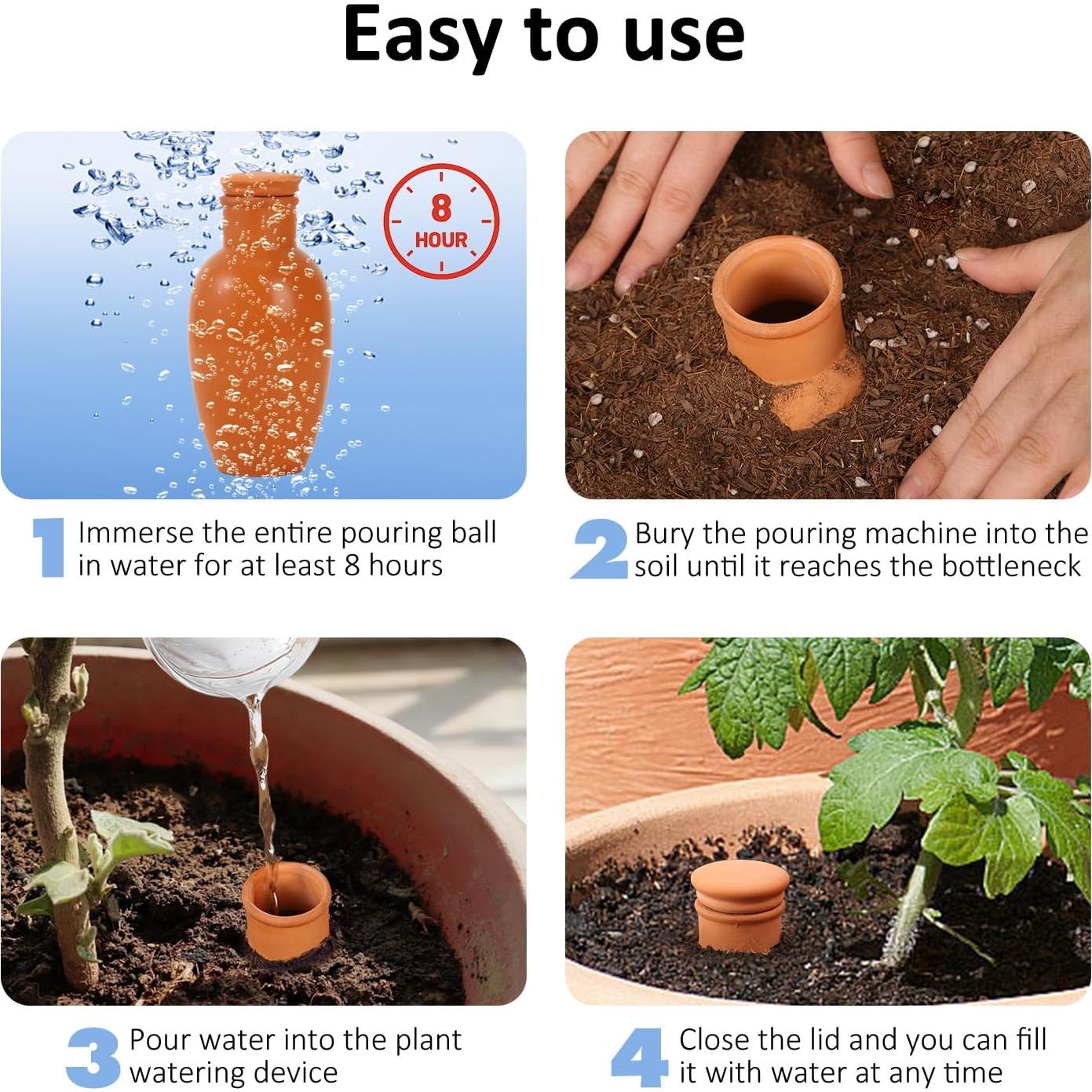 4 Esferas de Riego para Plantas Lovely Ran de Cerámica 50.9cm³