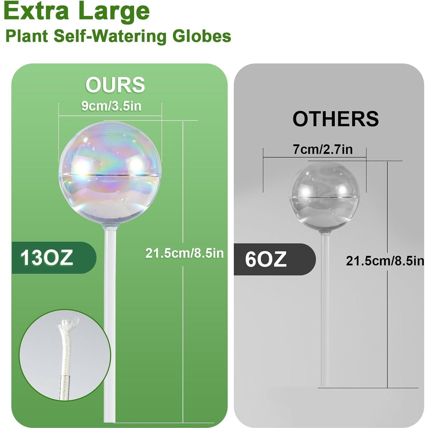 4PCS Esferas de Riego Automáticas Histely 368.5ml Vidrio