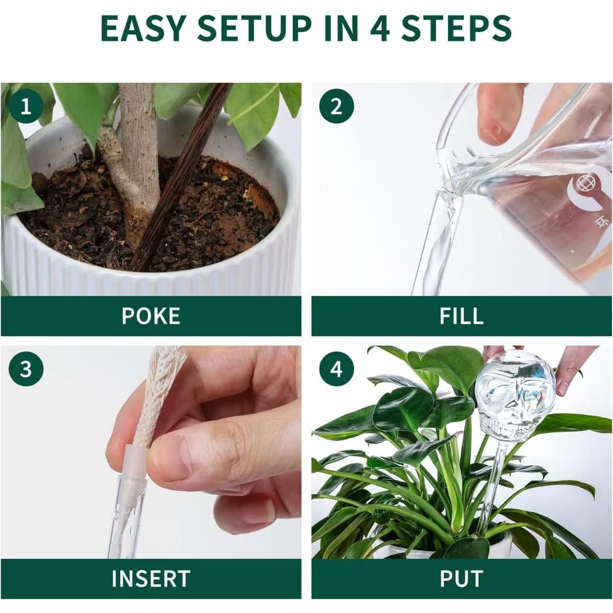 Esferas de Riego de Cristal Calavera Soilauga 10 oz - Paquete de 2