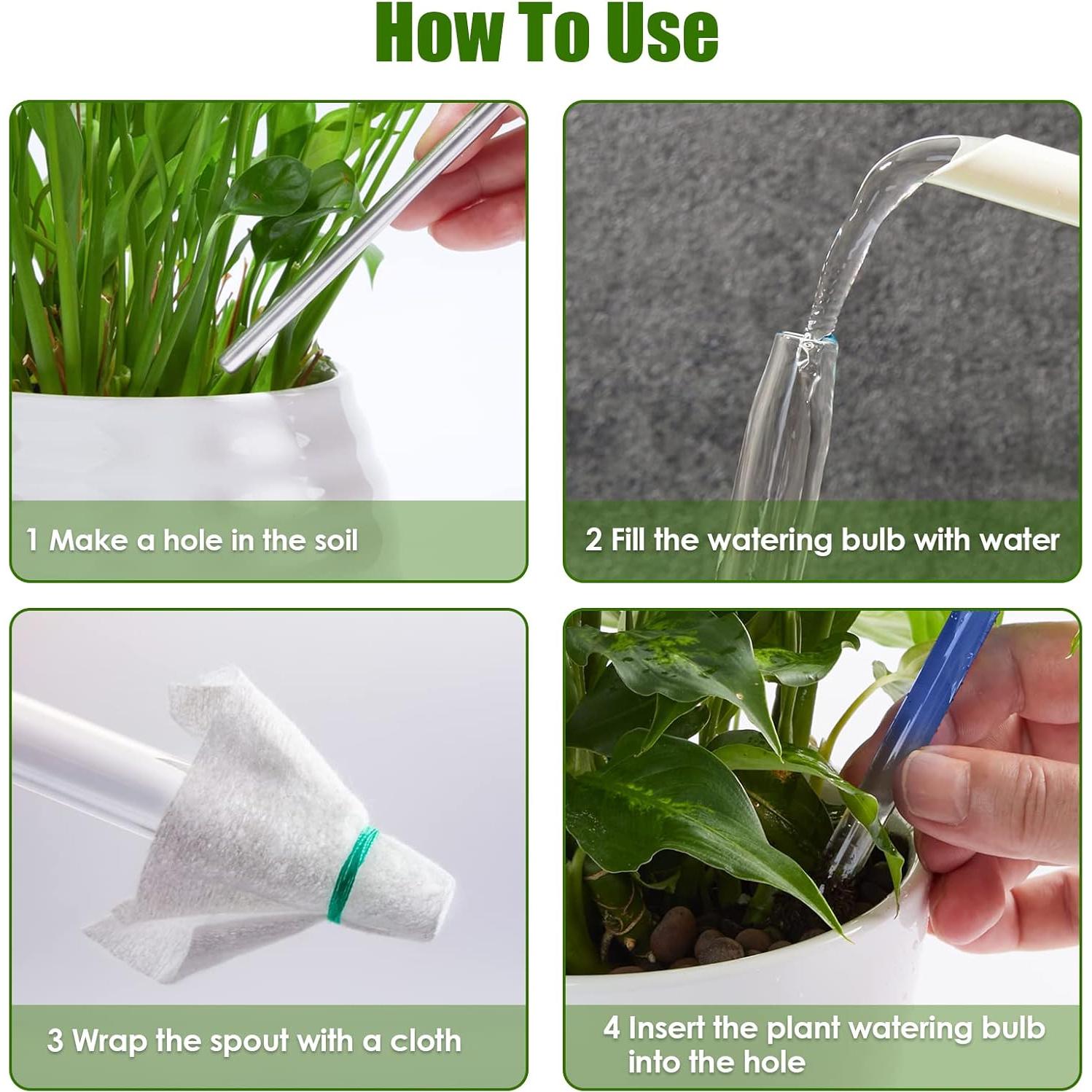 Regador Automático de Plantas NiHome 2-Pack Vidrio 26 cm