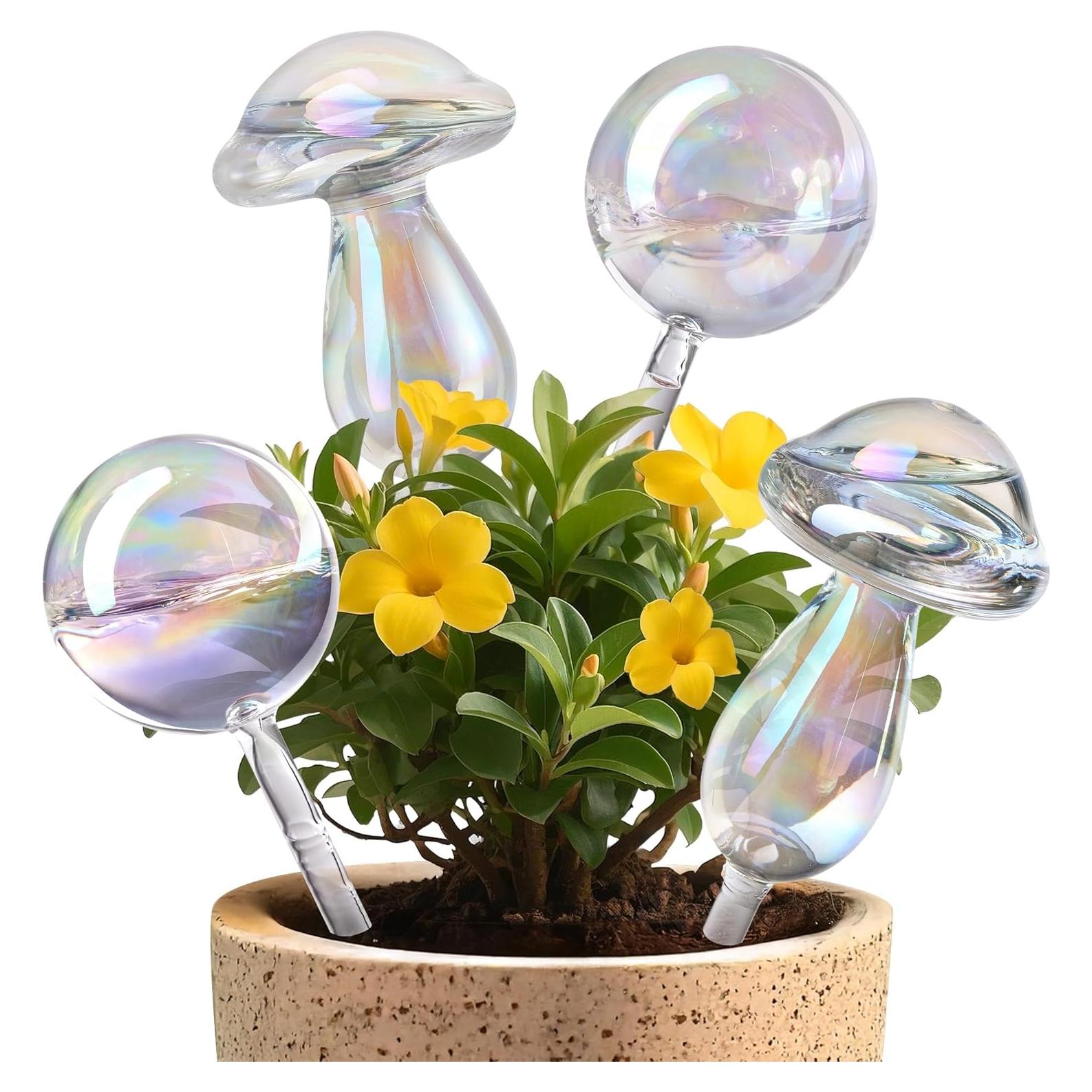 Esferas de Riego Automático de Vidrio Iridiscente ZhenD - Paquete de 4