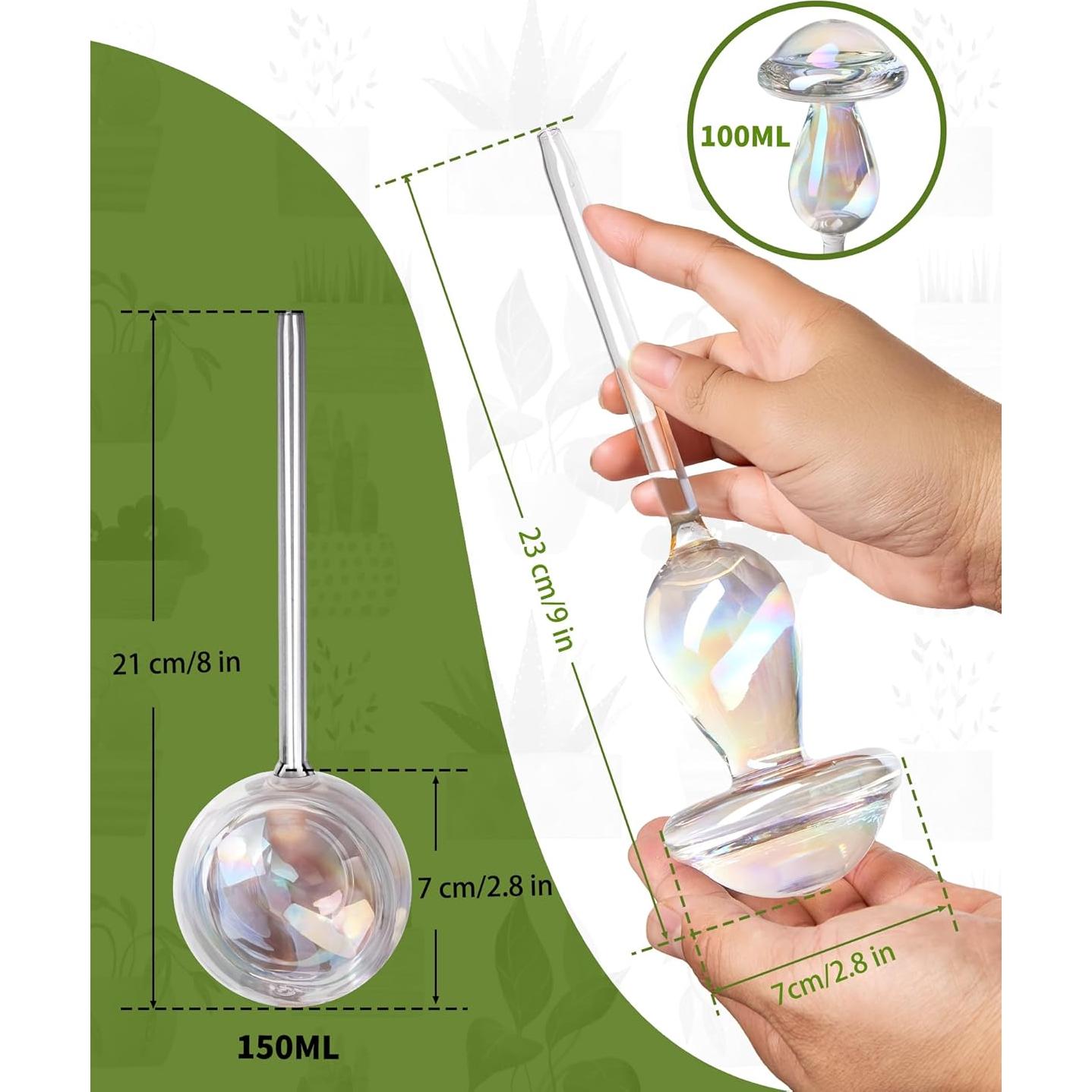 Esferas de Riego Automático de Vidrio Iridiscente ZhenD - Paquete de 4