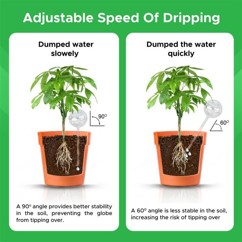 Esferas de Riego de Vidrio EcoNour 2PCS | Autorriego para Plantas