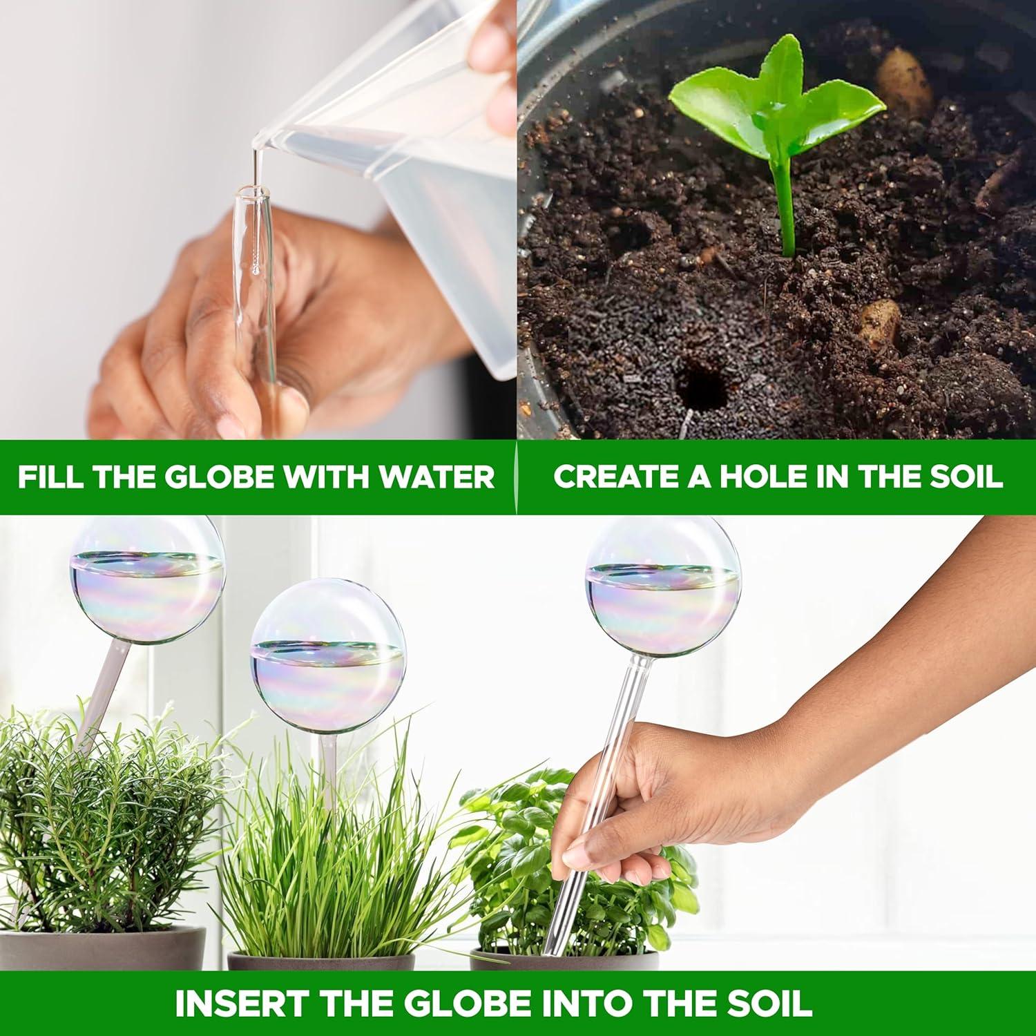 Esferas de Riego de Vidrio EcoNour 2PCS | Autorriego para Plantas