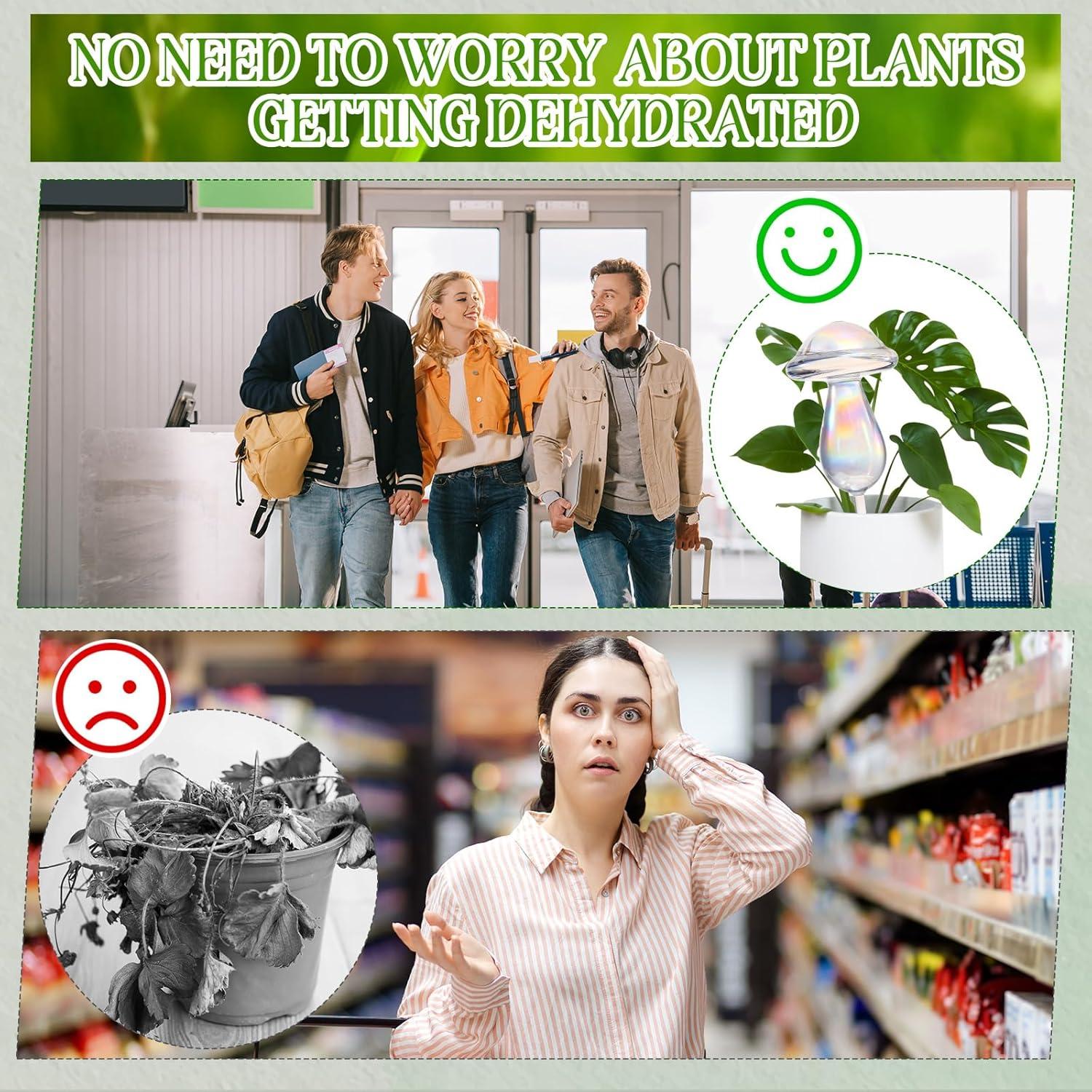 2 Esferas de Riego Automático de Vidrio 500 ml para Plantas